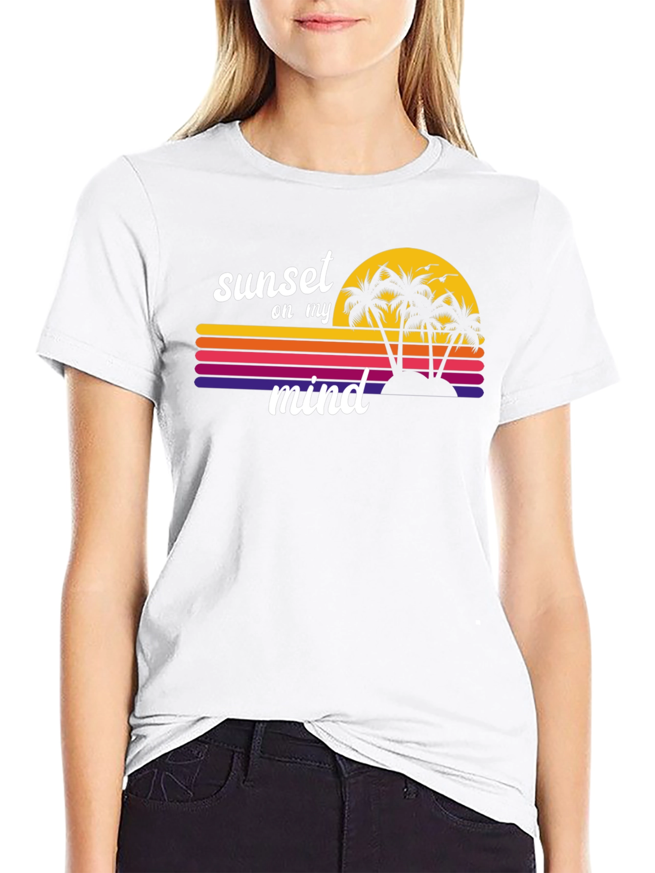 Sunset on My Mind Tee - Retro Beach Vibes