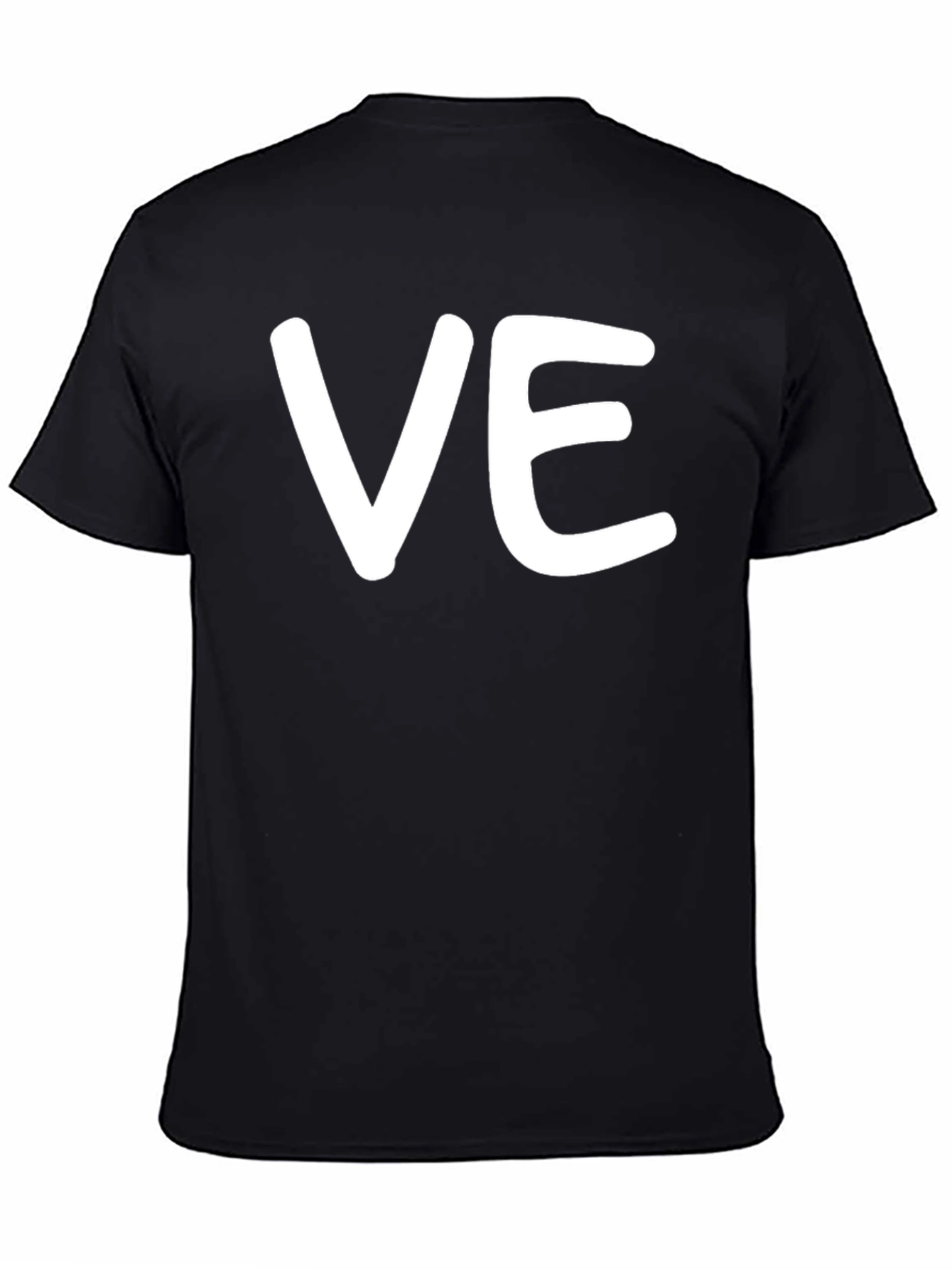 VE Graphic Print Black Cotton T-Shirt
