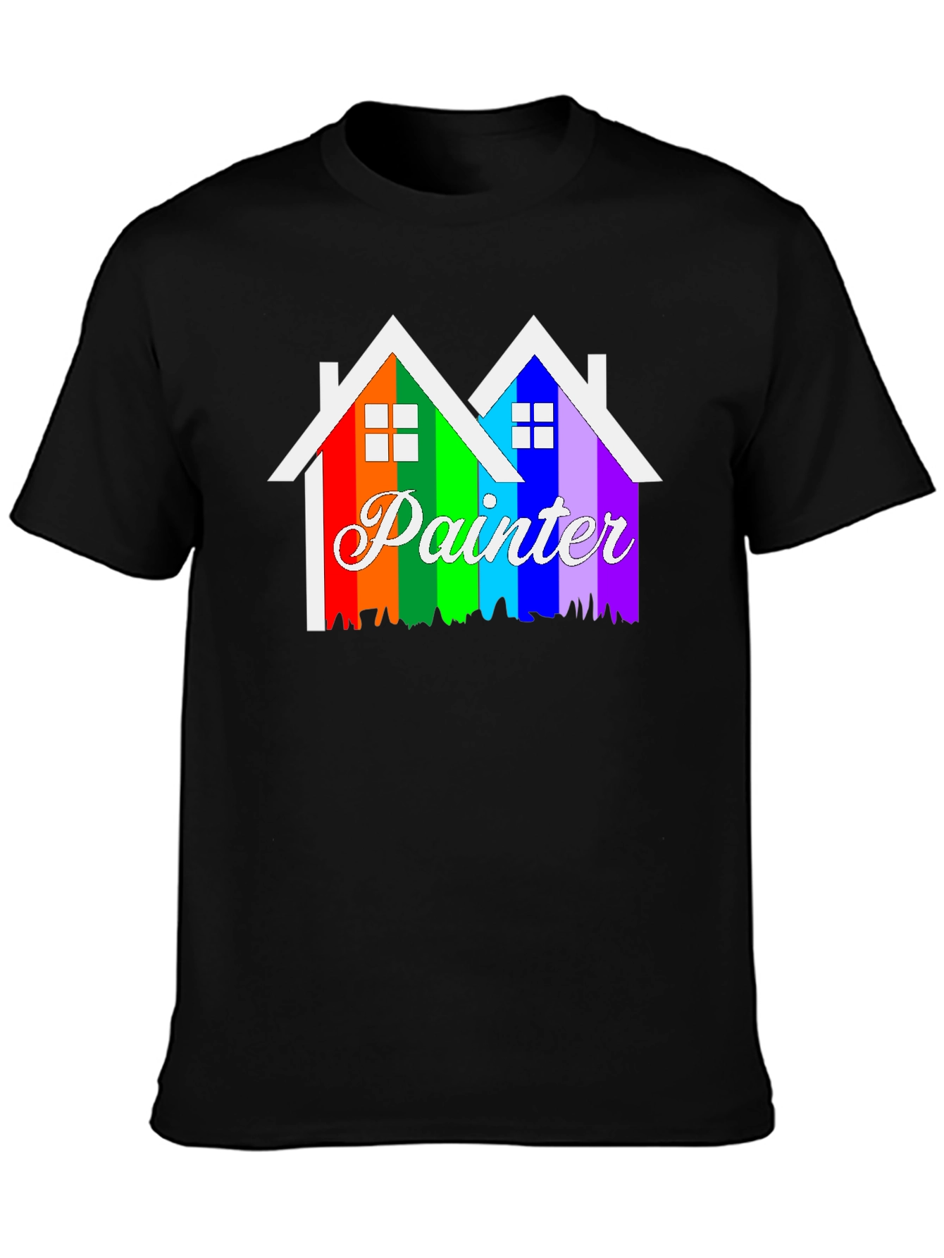 Rainbow Painter House Graphic T-Shirt