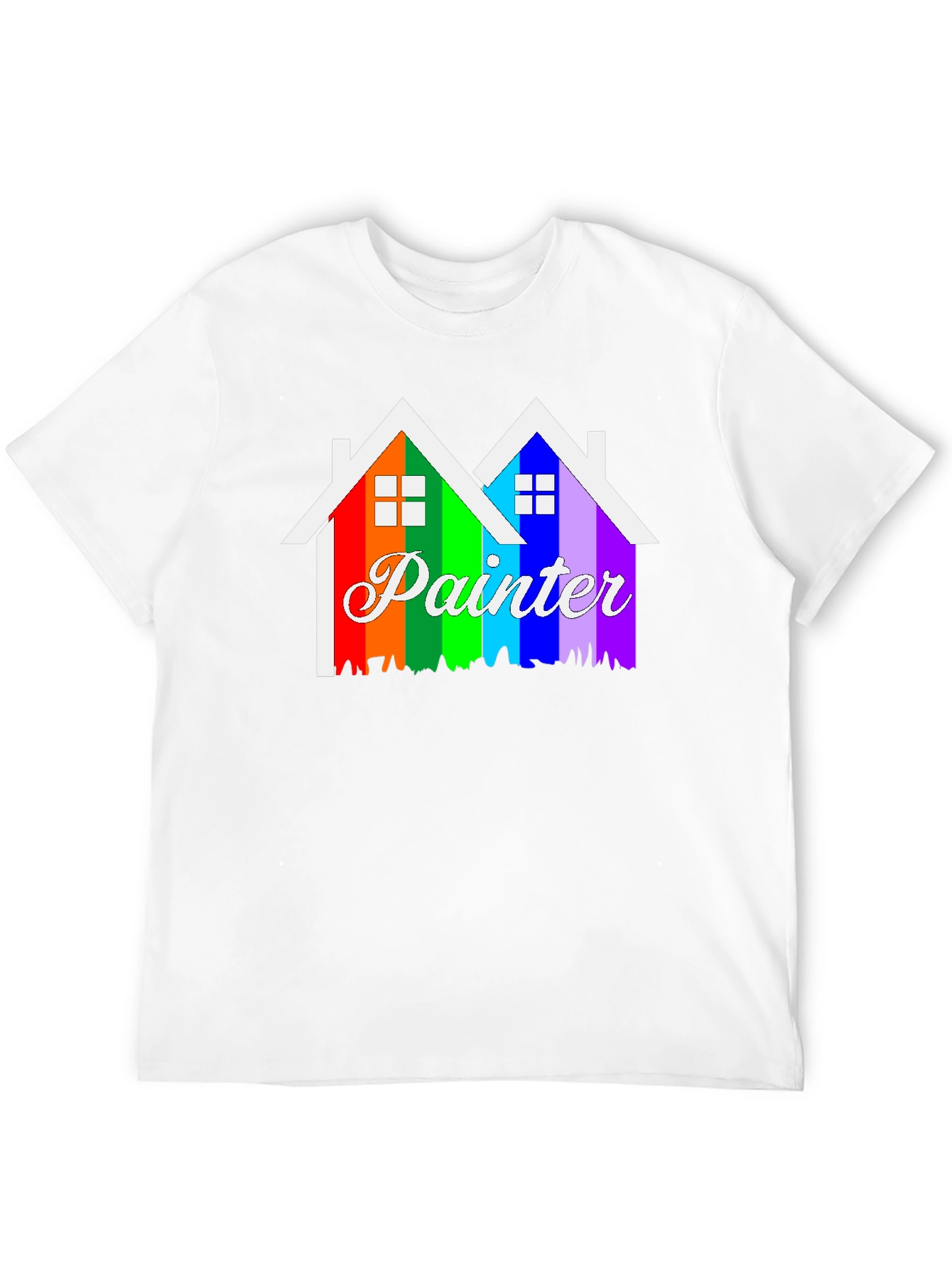 Rainbow Painter House Graphic T-Shirt