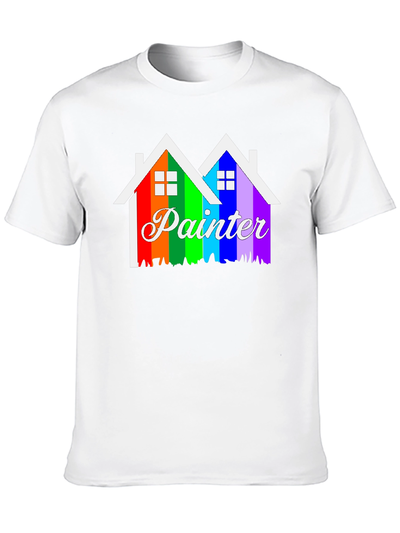Rainbow Painter House Graphic T-Shirt
