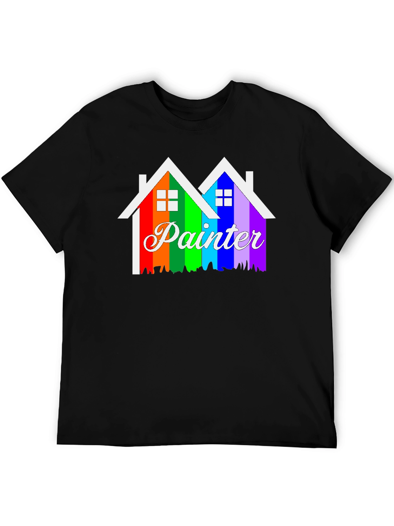 Rainbow Painter House Graphic T-Shirt
