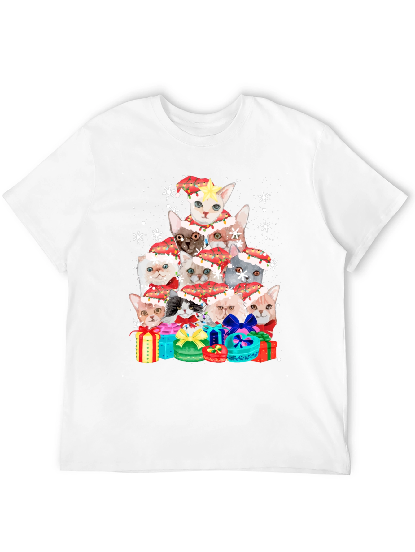 Festive Cats Christmas Tree T-Shirt