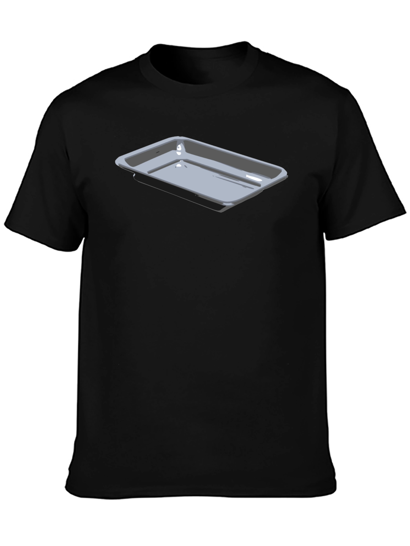 Mens Black T-Shirt with Serving Tray Graphic