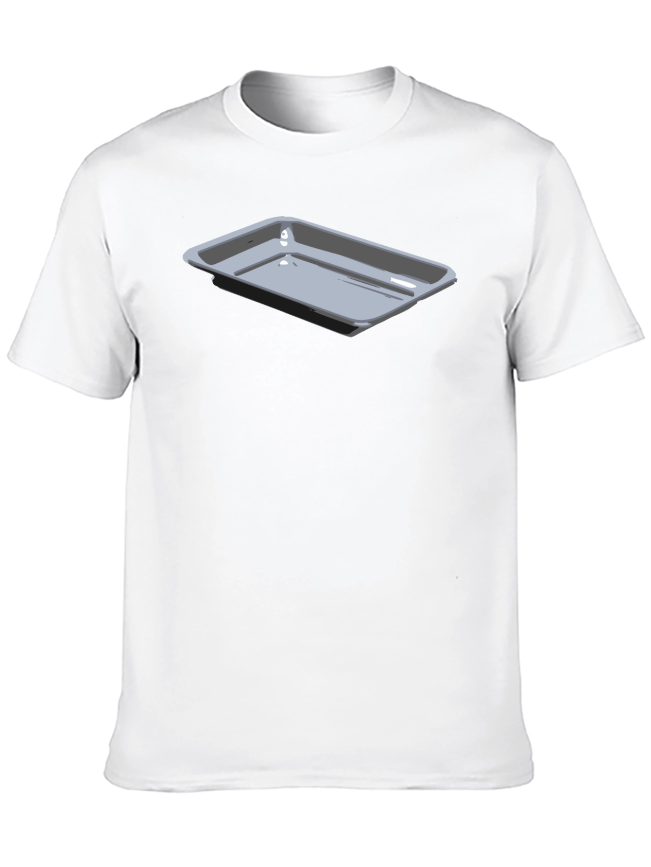 Mens Black T-Shirt with Serving Tray Graphic