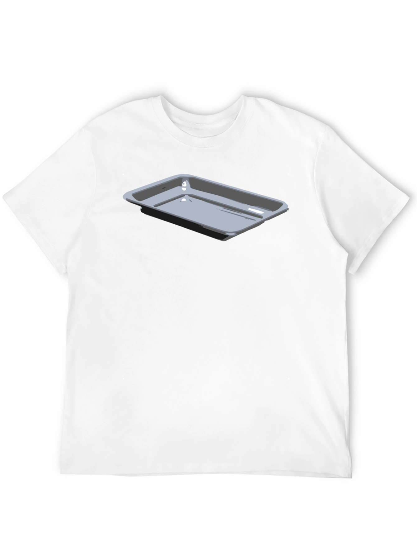 Mens Black T-Shirt with Serving Tray Graphic