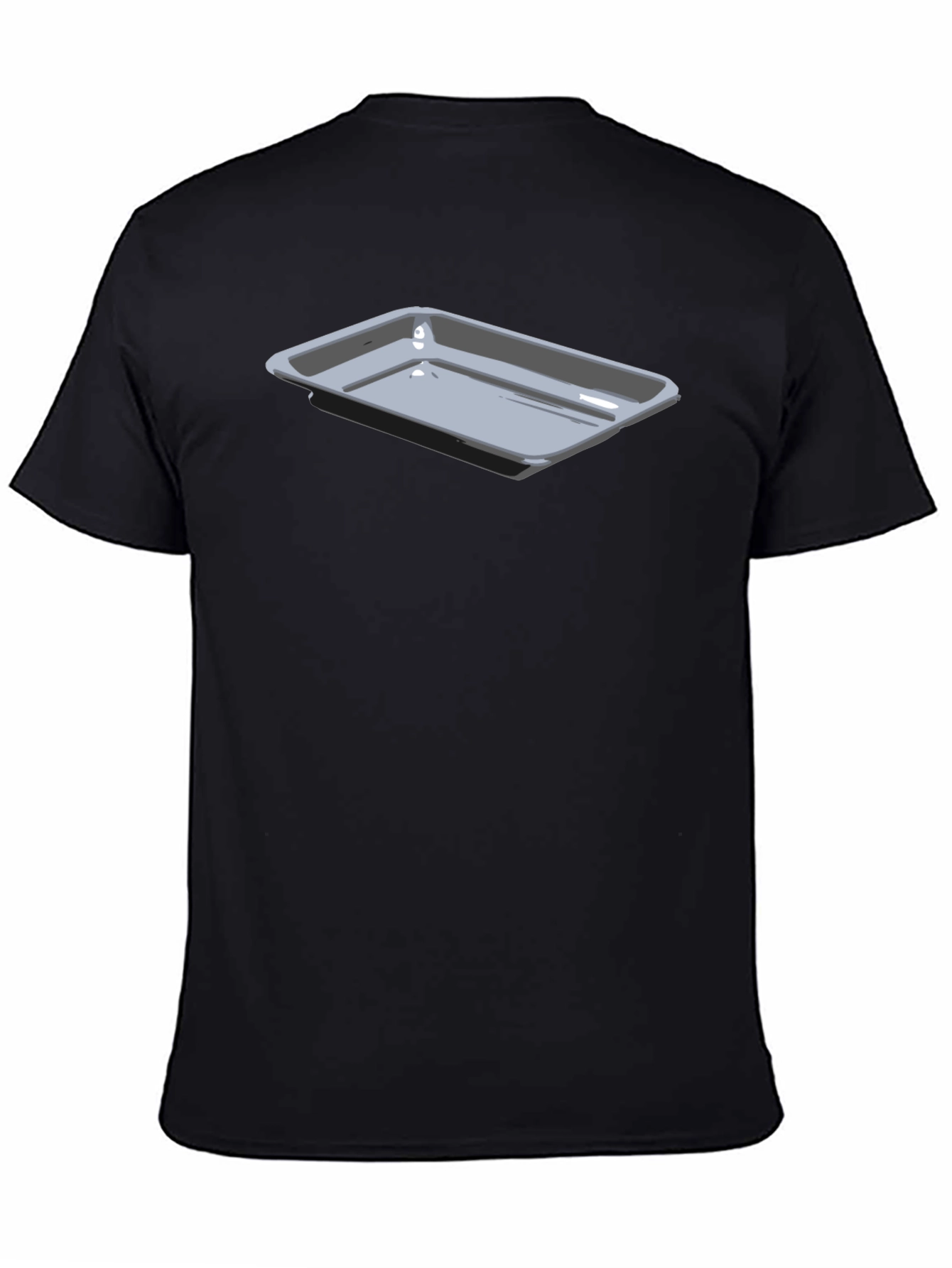 Mens Black T-Shirt with Serving Tray Graphic