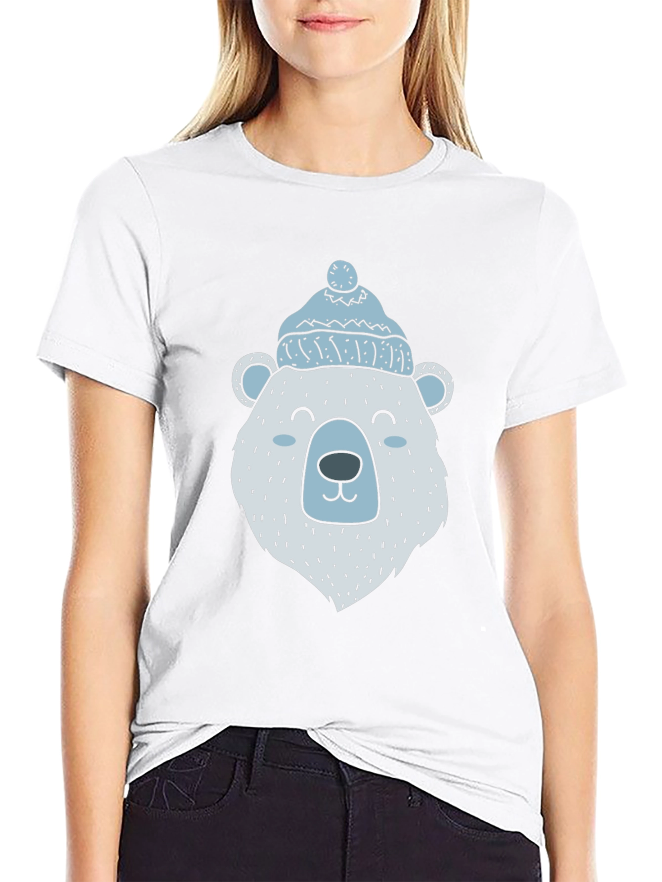 Bear With Hat Black T-Shirt