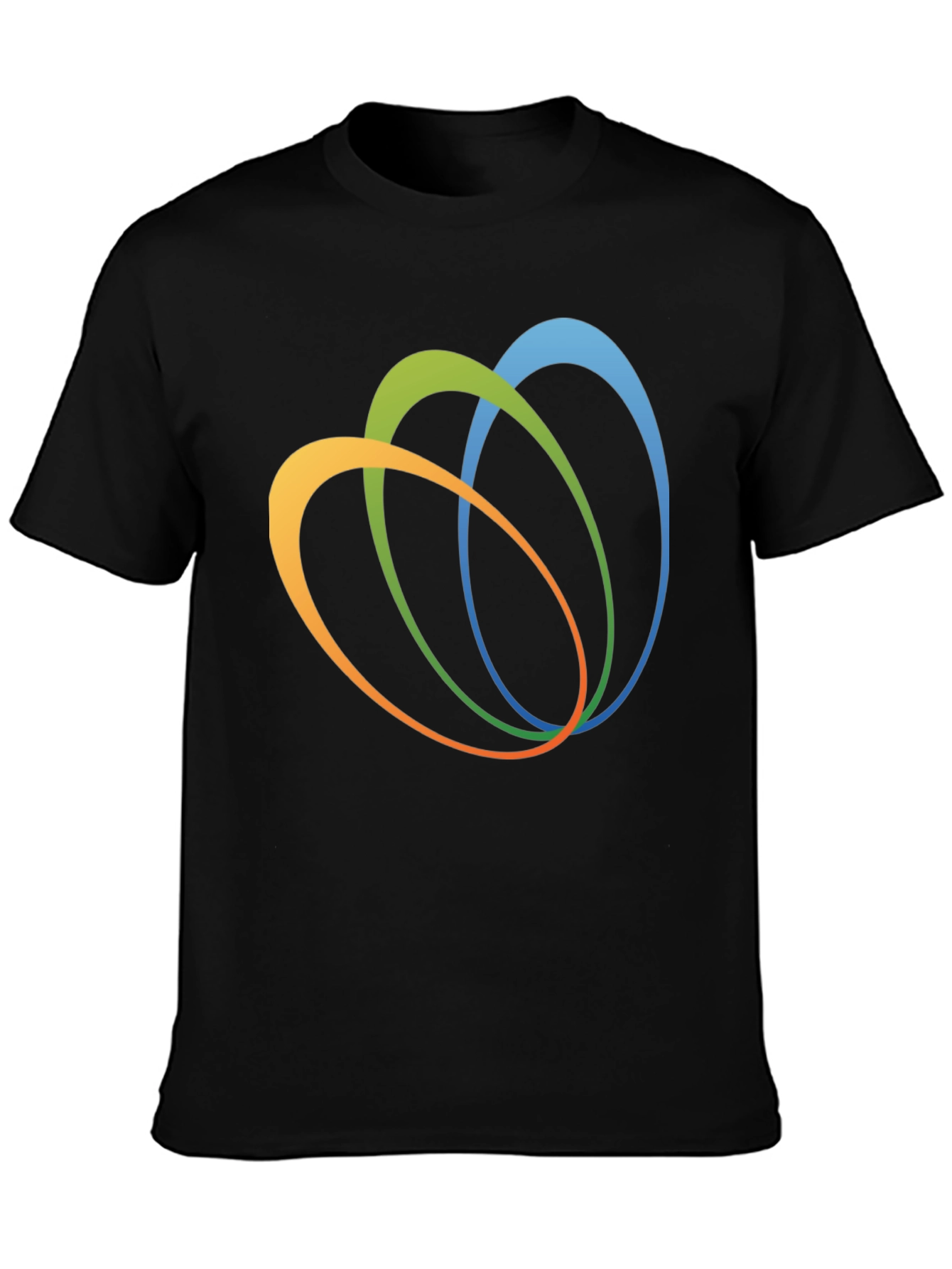 Abstract Oval Design Black T-Shirt