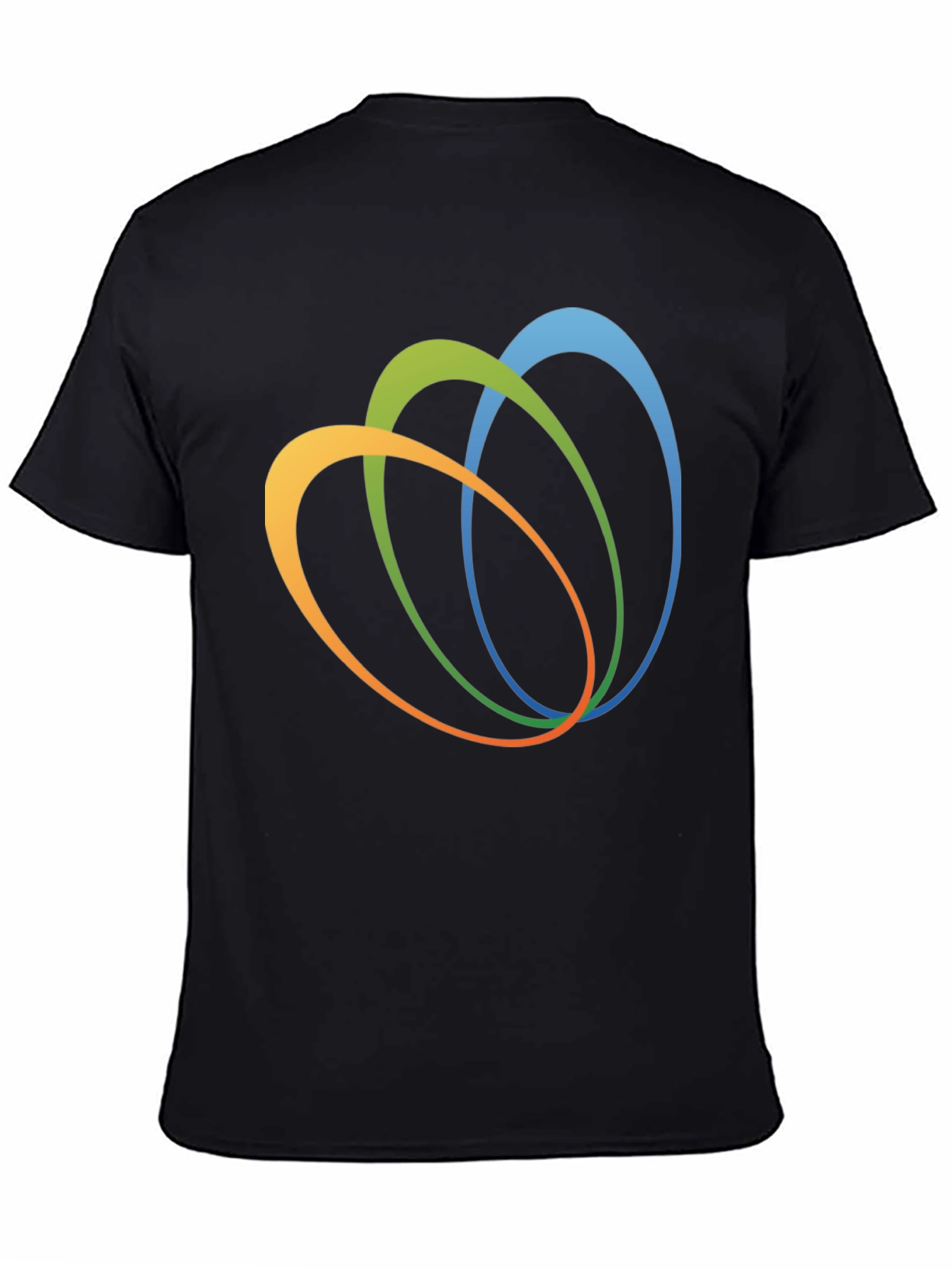 Abstract Oval Design Black T-Shirt