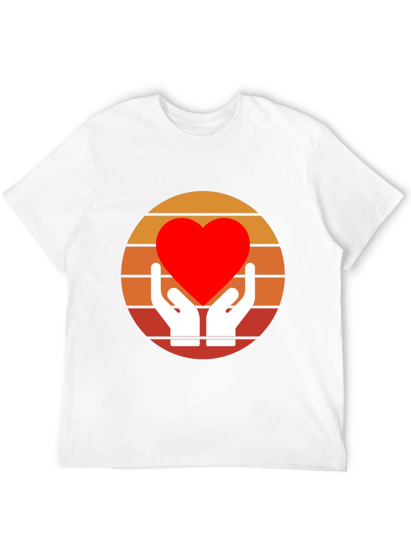 Retro Heart Hands Graphic Tee - Black