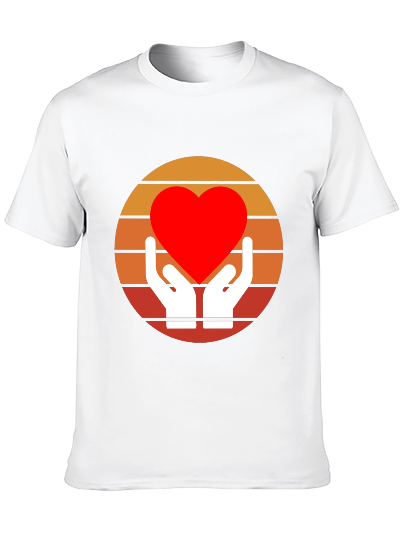 Retro Heart Hands Graphic Tee - Black