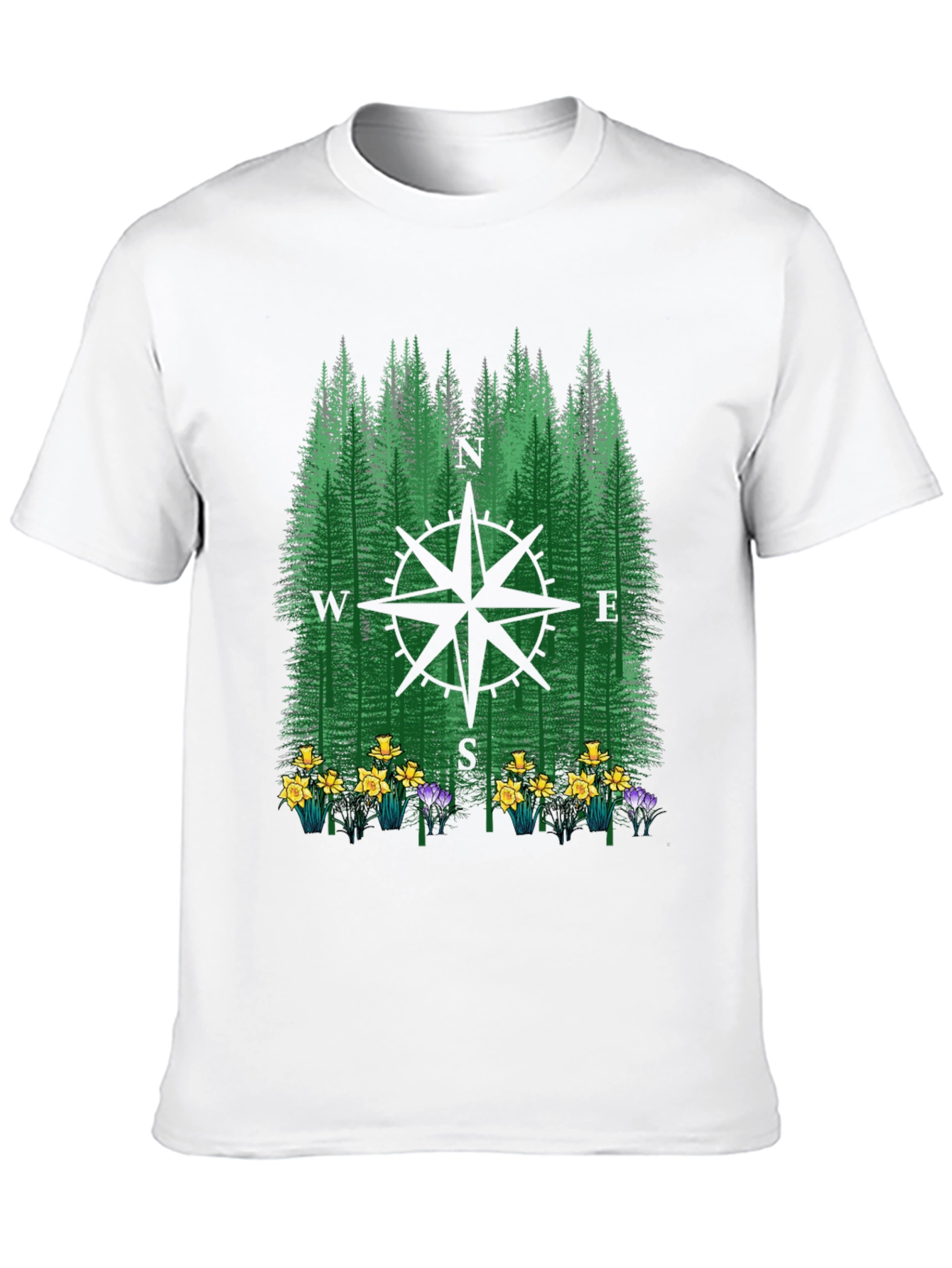 Compass Forest Graphic Tee - Nature Lovers Apparel