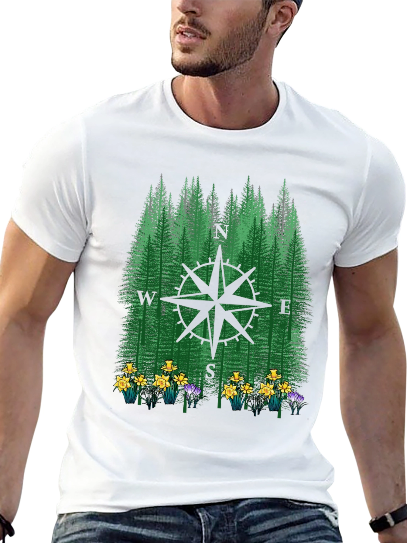 Compass Forest Graphic Tee - Nature Lovers Apparel