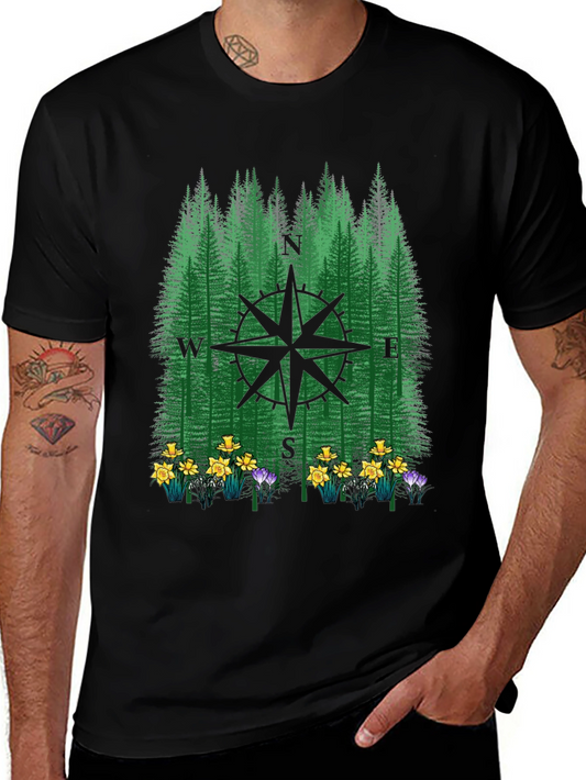 Compass Forest Graphic Tee - Nature Lovers Apparel