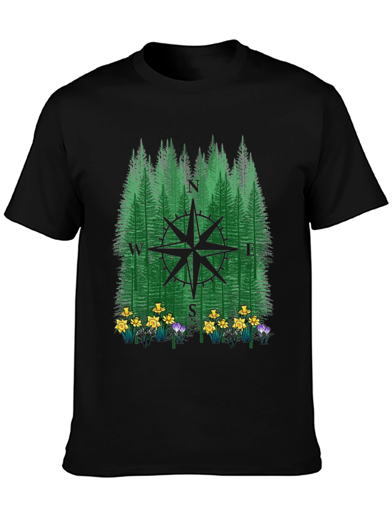 Compass Forest Graphic Tee - Nature Lovers Apparel