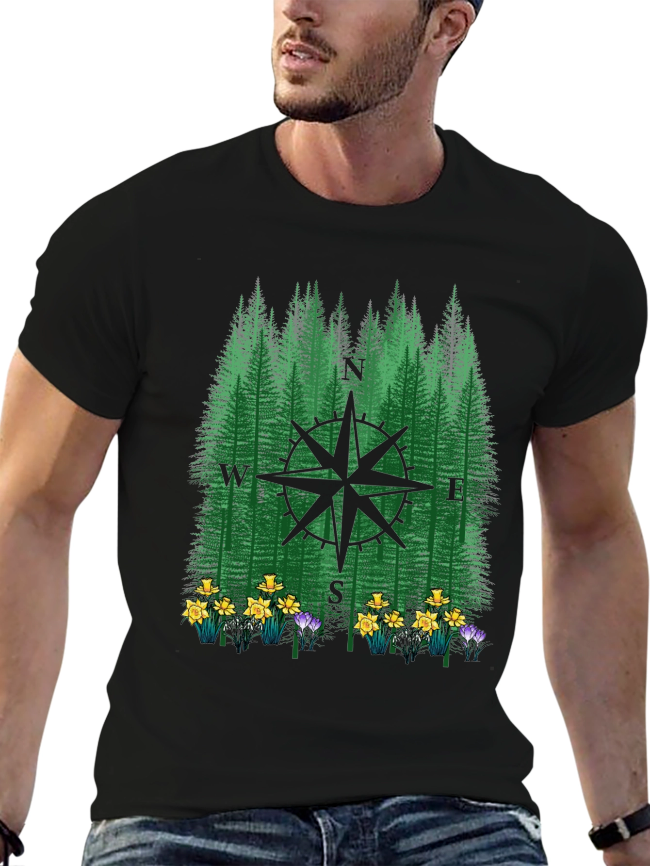 Compass Forest Graphic Tee - Nature Lovers Apparel