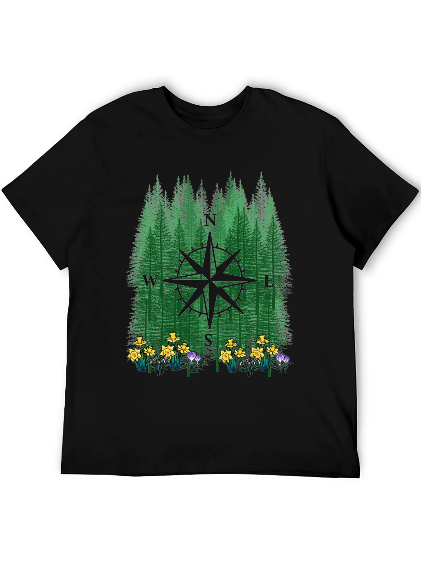 Compass Forest Graphic Tee - Nature Lovers Apparel