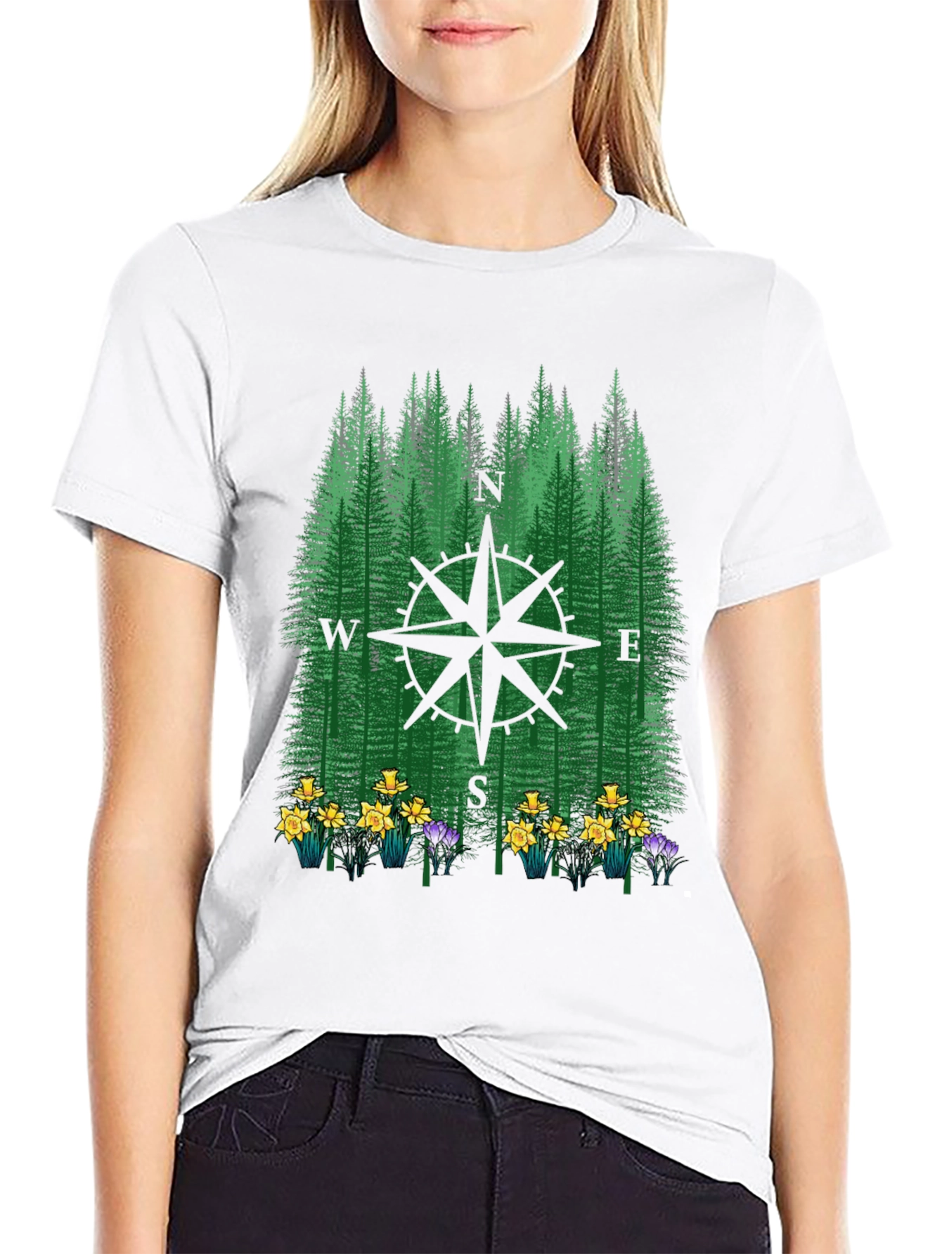 Compass Forest Graphic Tee - Nature Lovers Apparel