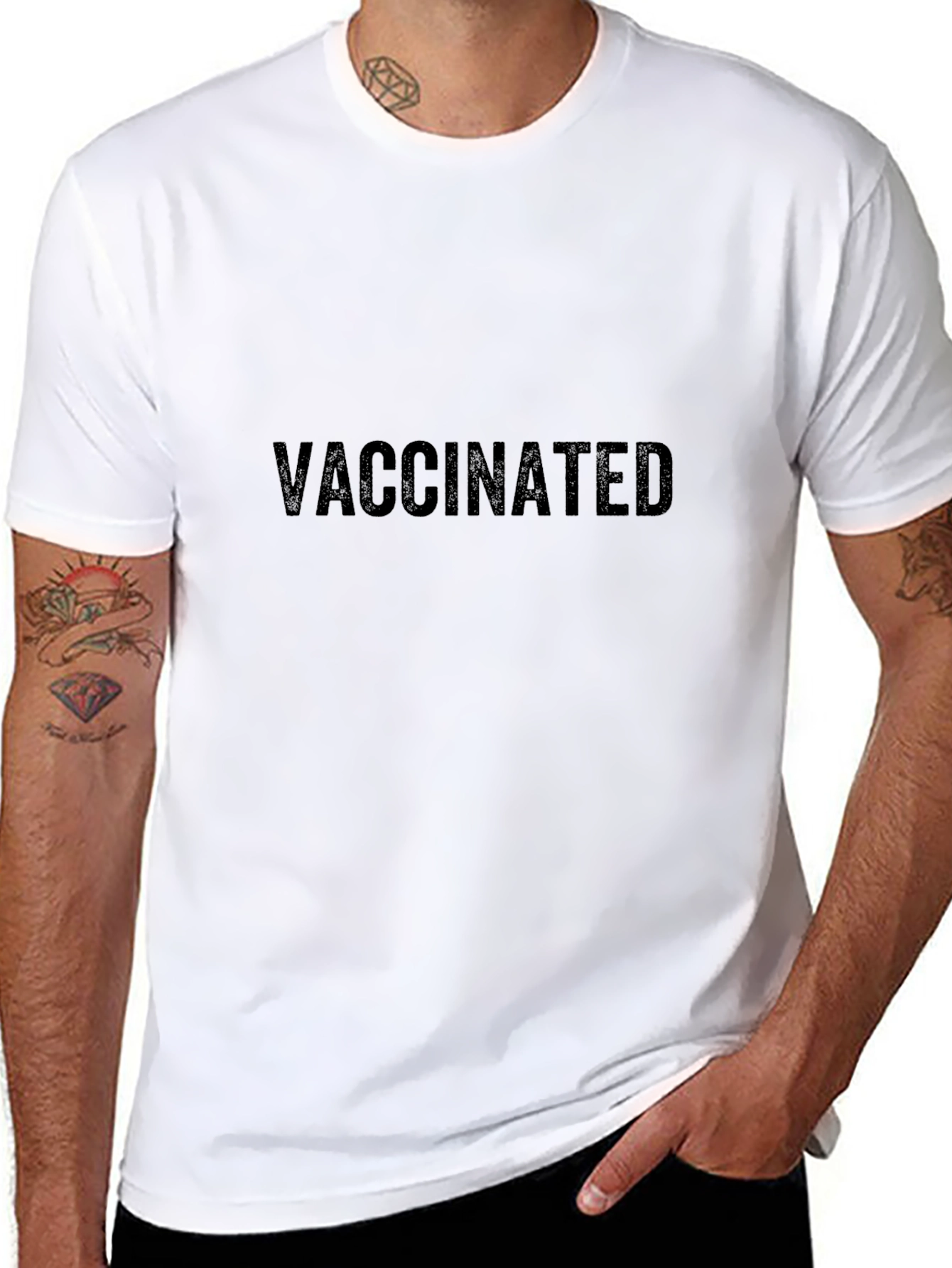 Vaccinated Black T-Shirt - Show Your Support