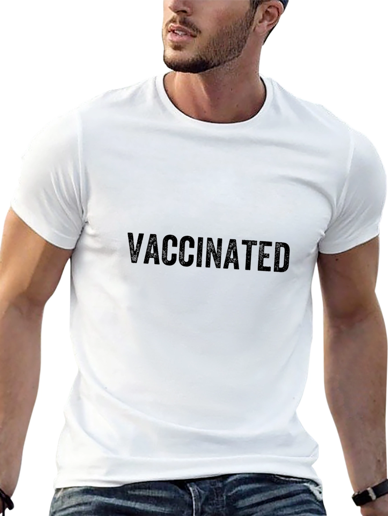 Vaccinated Black T-Shirt - Show Your Support