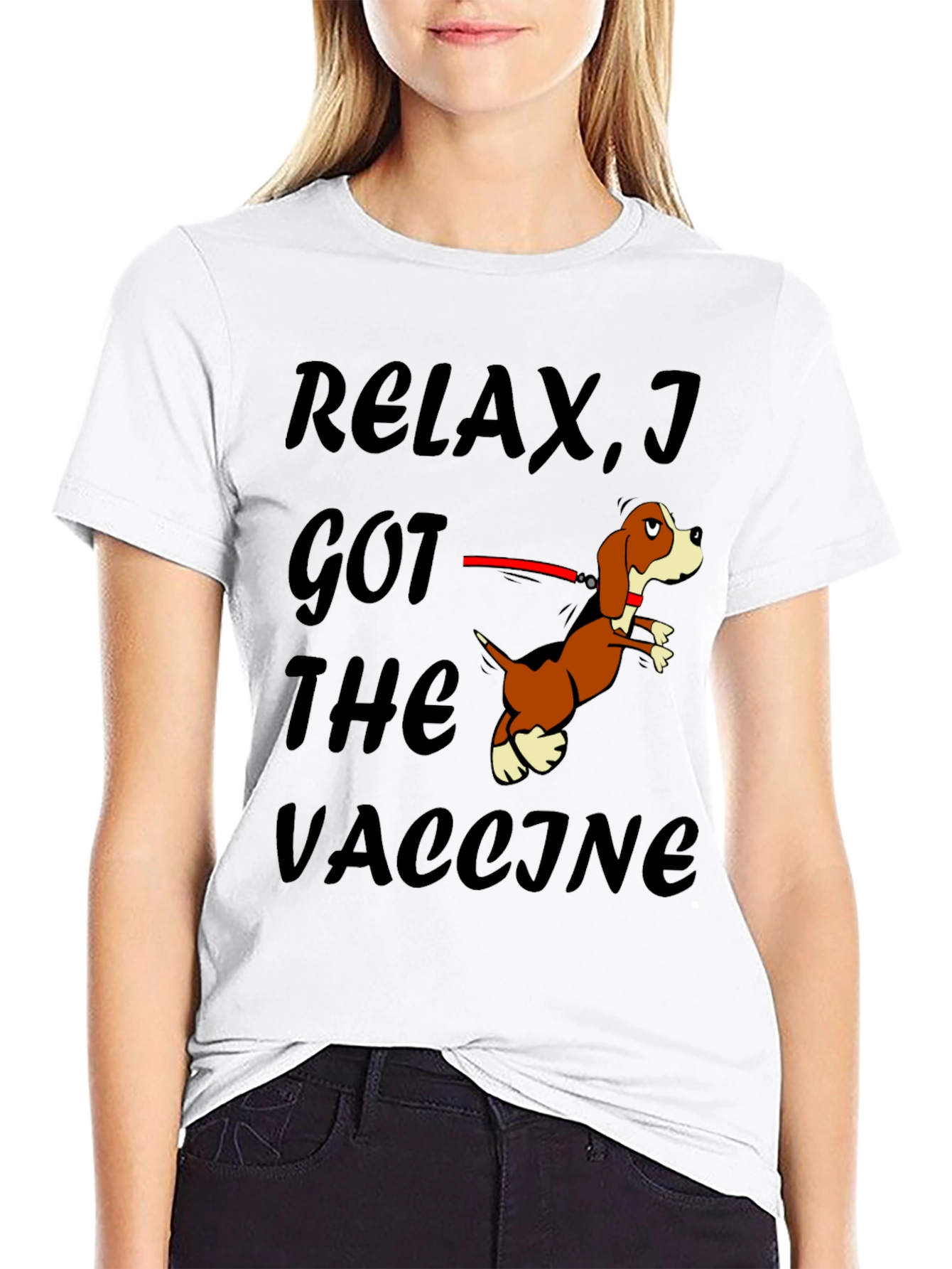 Relax I Got The Vaccine Funny Dog T-Shirt