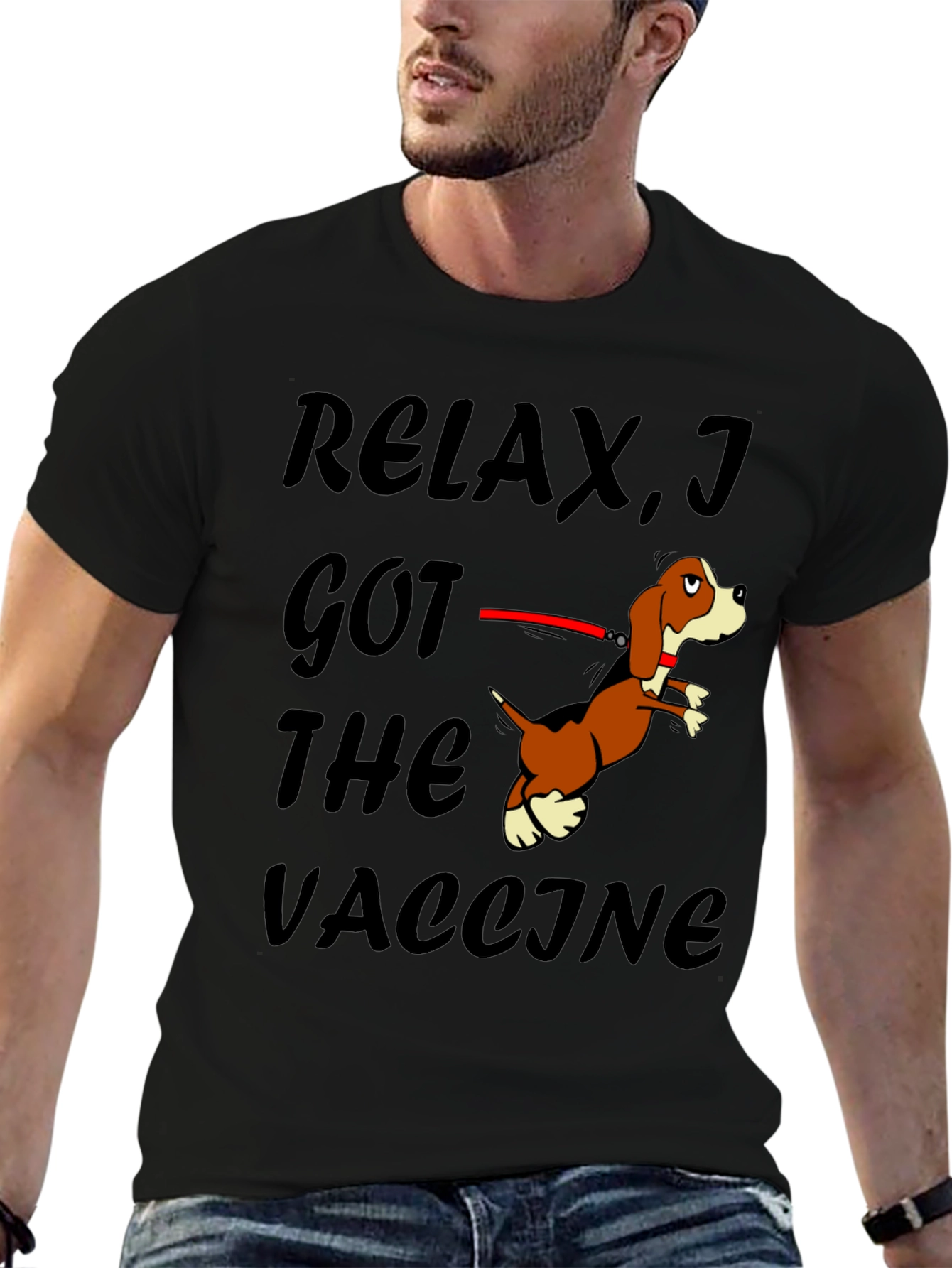 Relax I Got The Vaccine Funny Dog T-Shirt