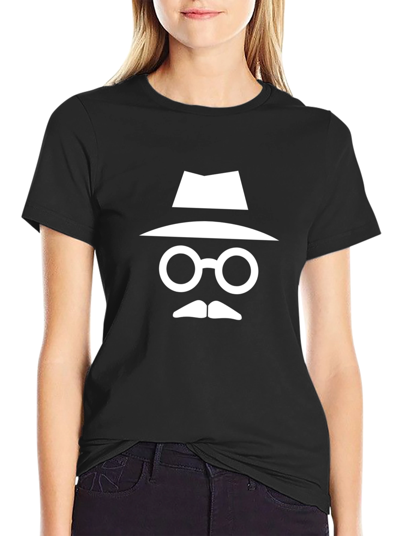 Mystery Man Graphic Tee - Black Cotton T-Shirt