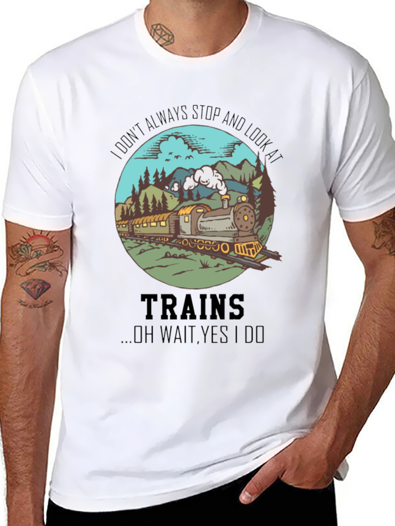 Train Lover T-Shirt - Always Look at Trains
