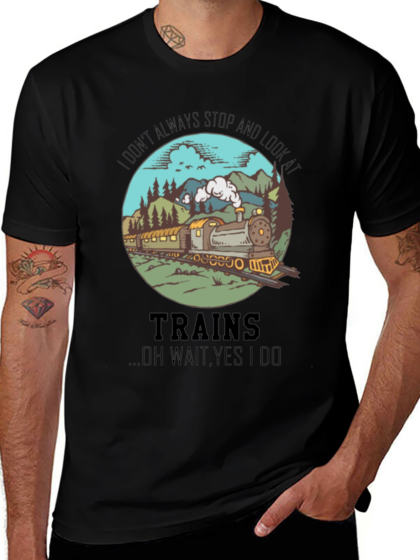 Train Lover T-Shirt - Always Look at Trains