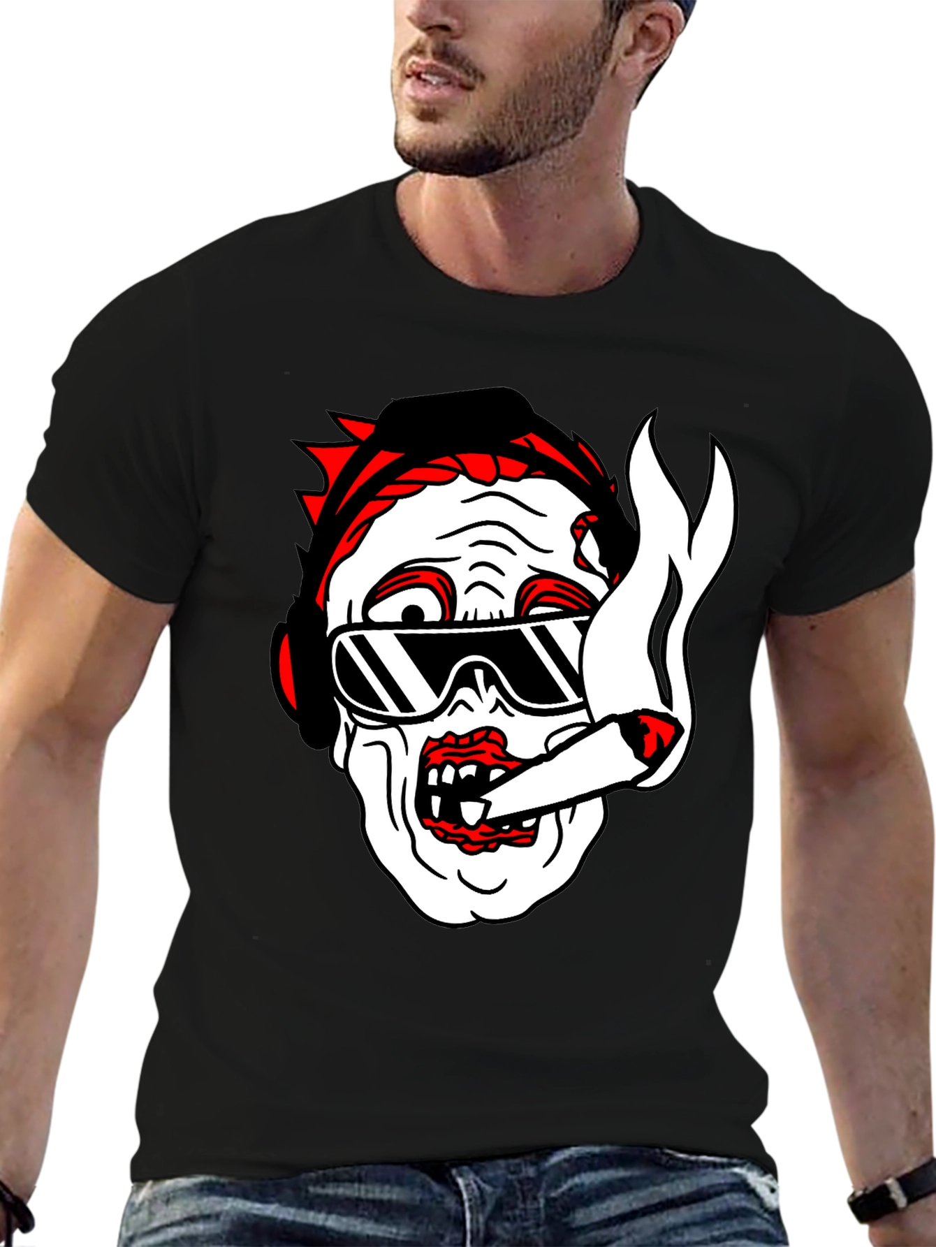Cool Zombie Graphic T-Shirt - Black Cotton Tee