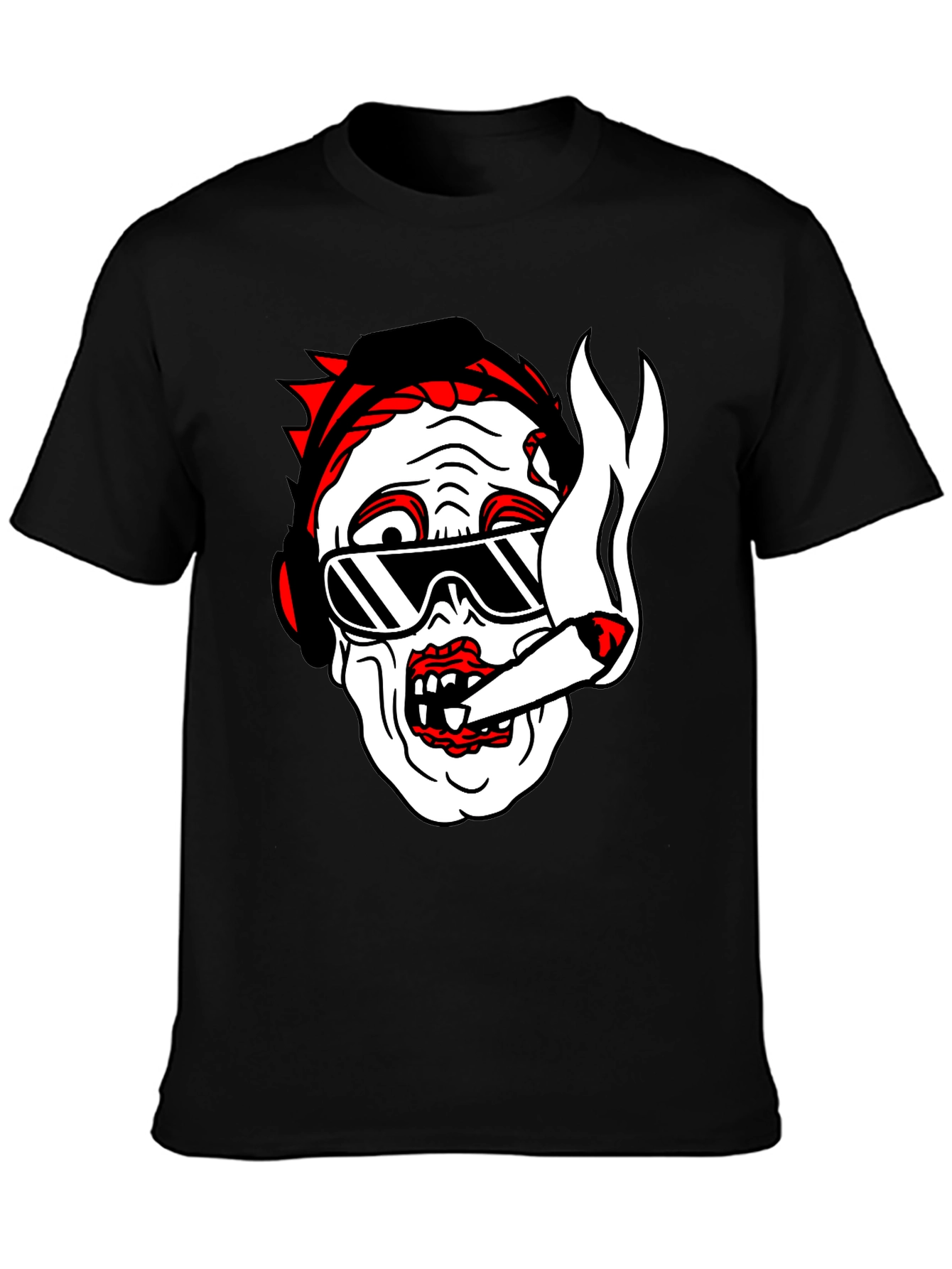 Cool Zombie Graphic T-Shirt - Black Cotton Tee