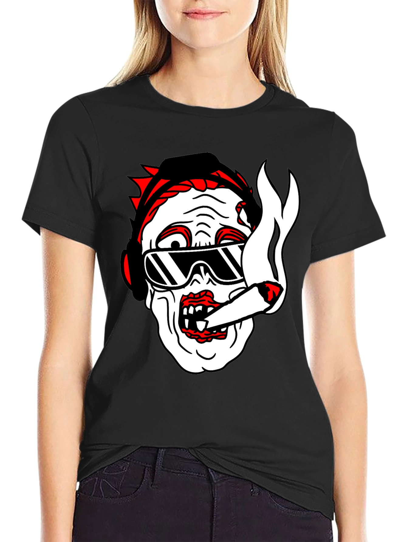Cool Zombie Graphic T-Shirt - Black Cotton Tee