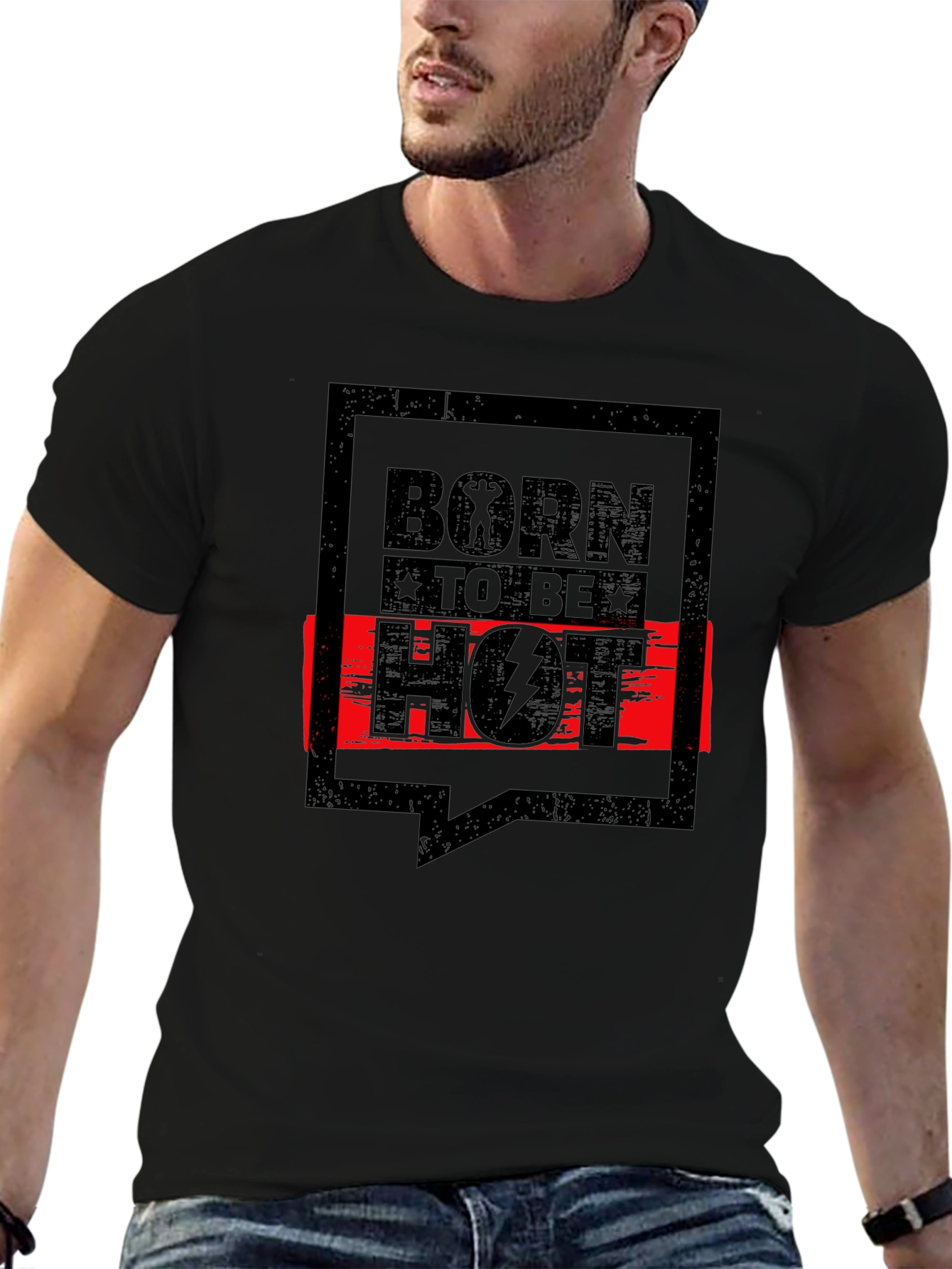 Born To Be Hot Graphic Tee - Black