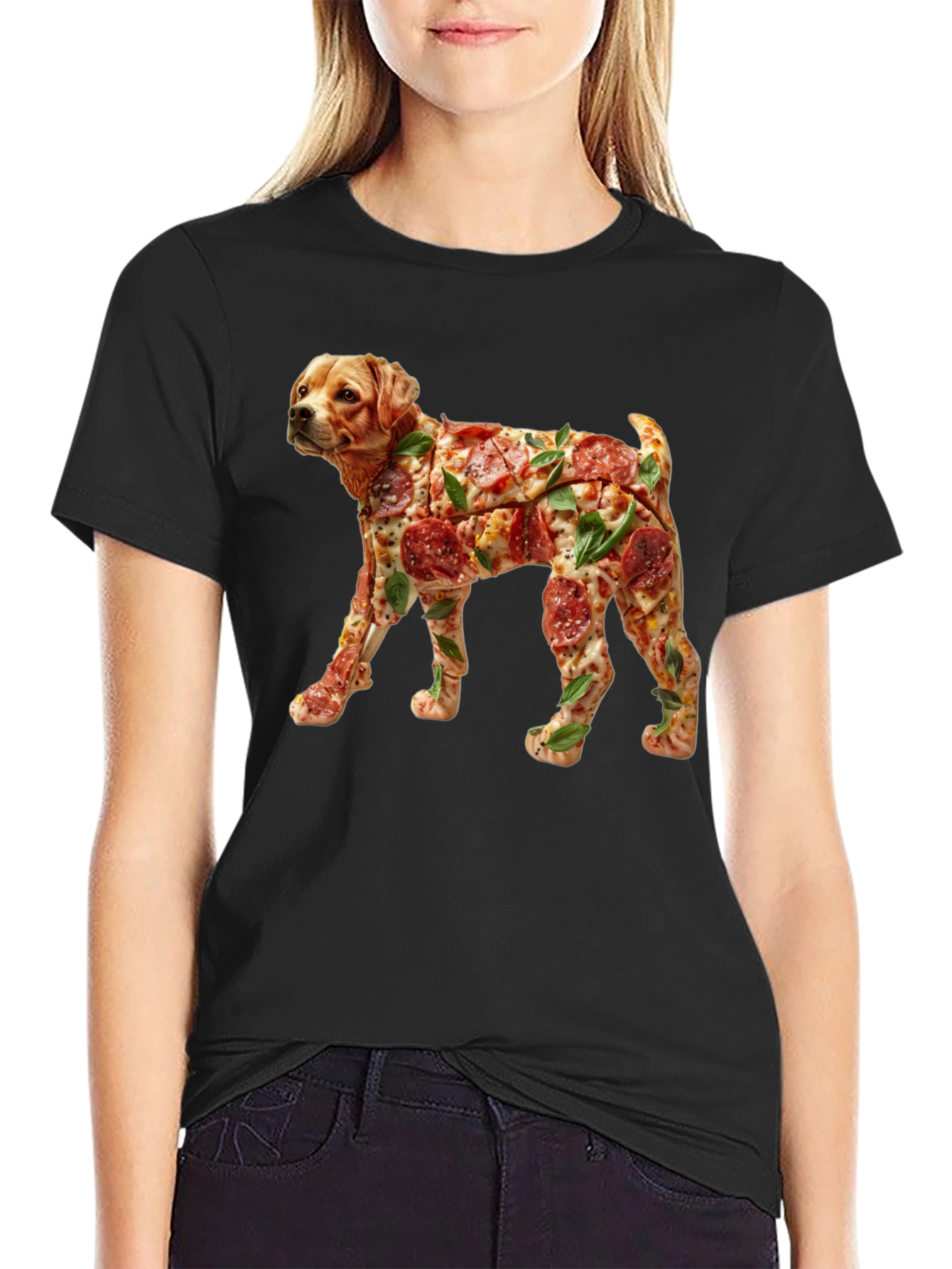 Pizza Dog Graphic T-Shirt - Unique Novelty Tee