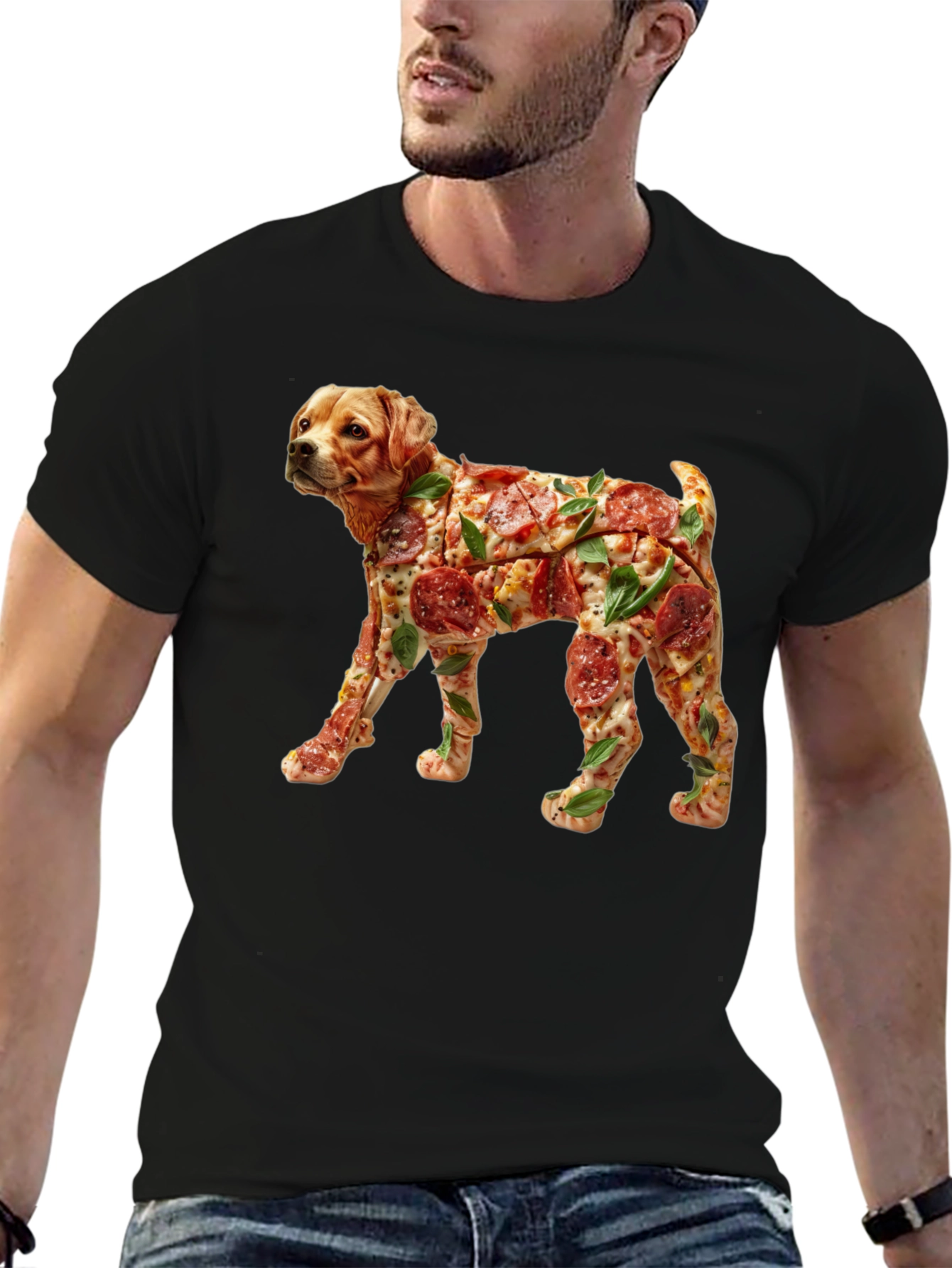 Pizza Dog Graphic T-Shirt - Unique Novelty Tee
