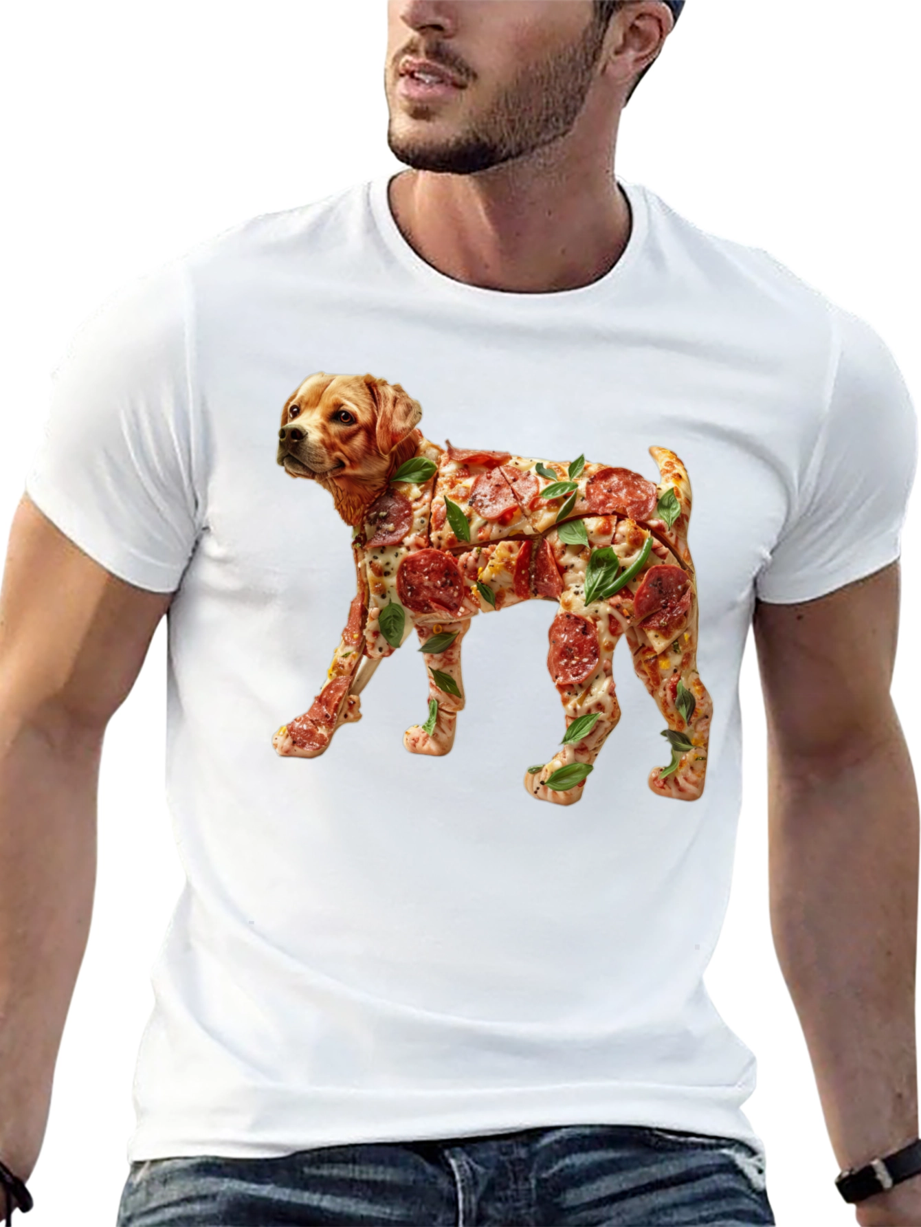 Pizza Dog Graphic T-Shirt - Unique Novelty Tee