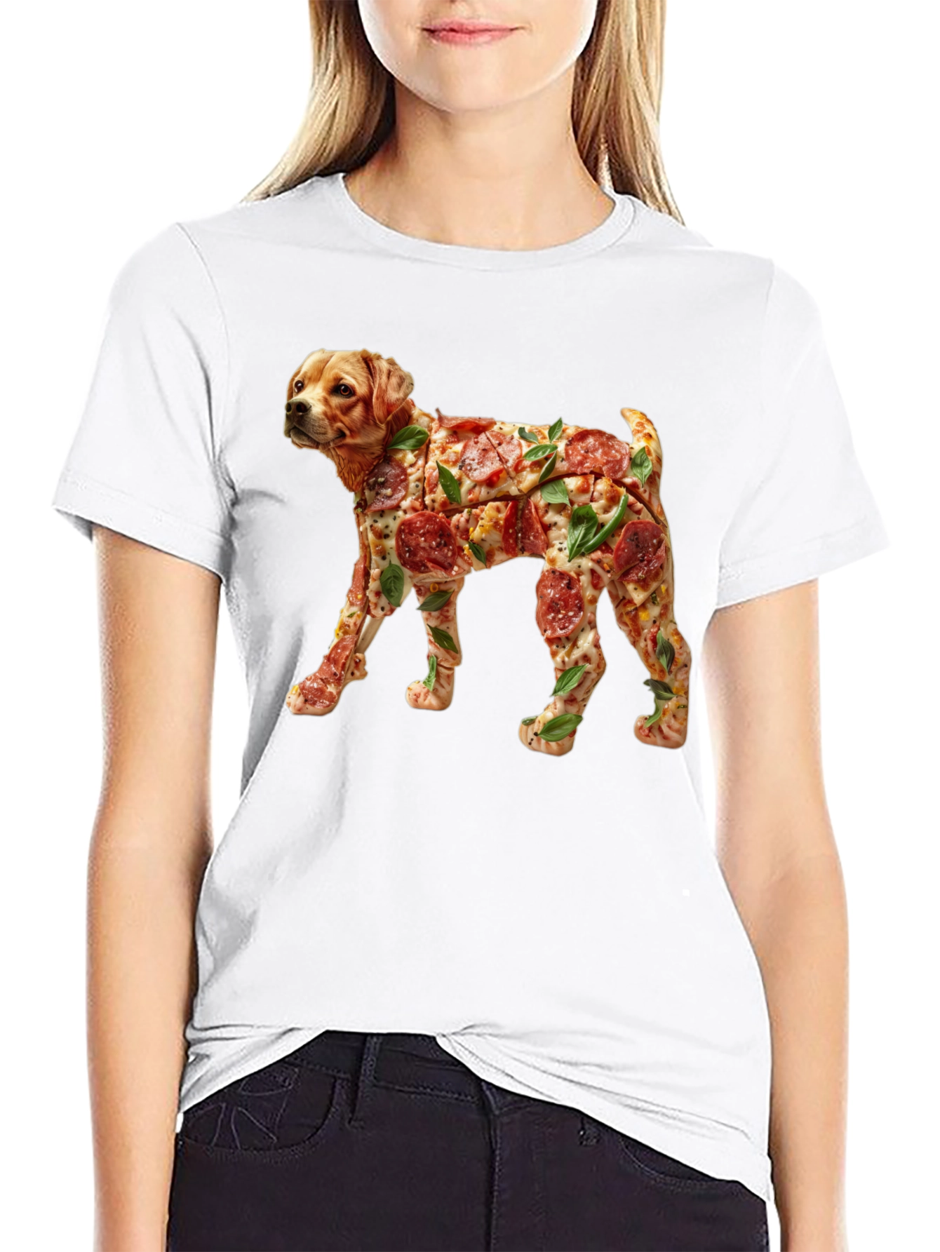 Pizza Dog Graphic T-Shirt - Unique Novelty Tee