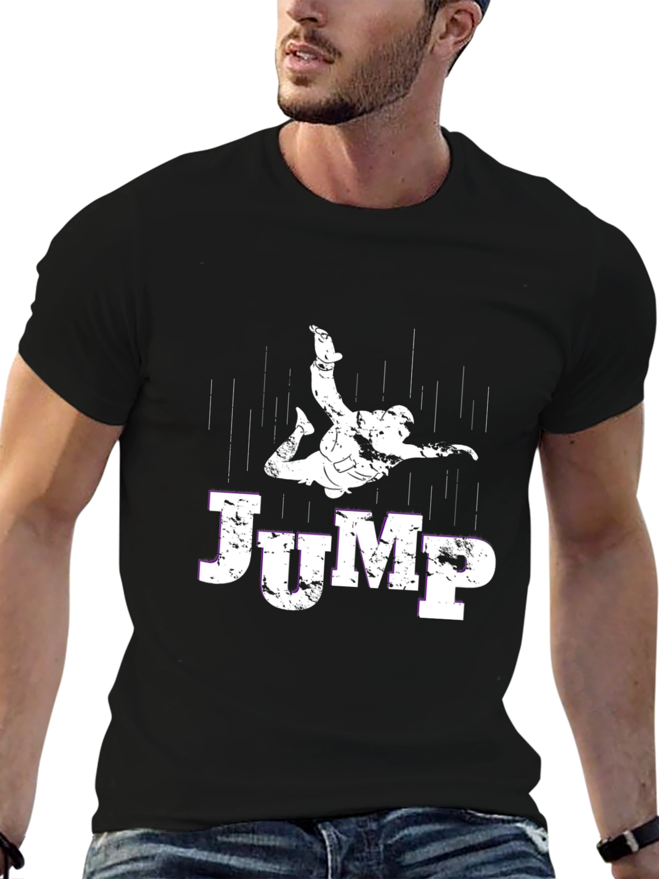 Skydiving Jump T-Shirt - Black Cotton Tee