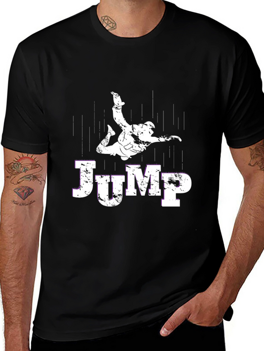 Skydiving Jump T-Shirt - Black Cotton Tee