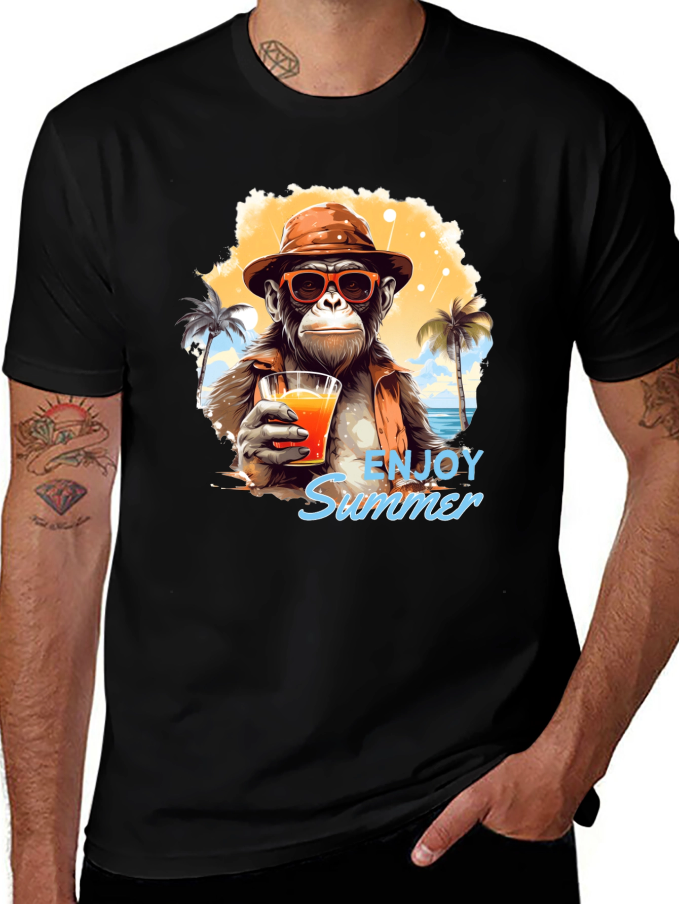 Enjoy Summer Monkey Graphic Tee