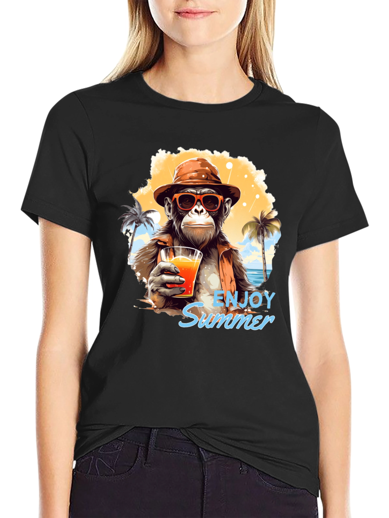 Enjoy Summer Monkey Graphic Tee