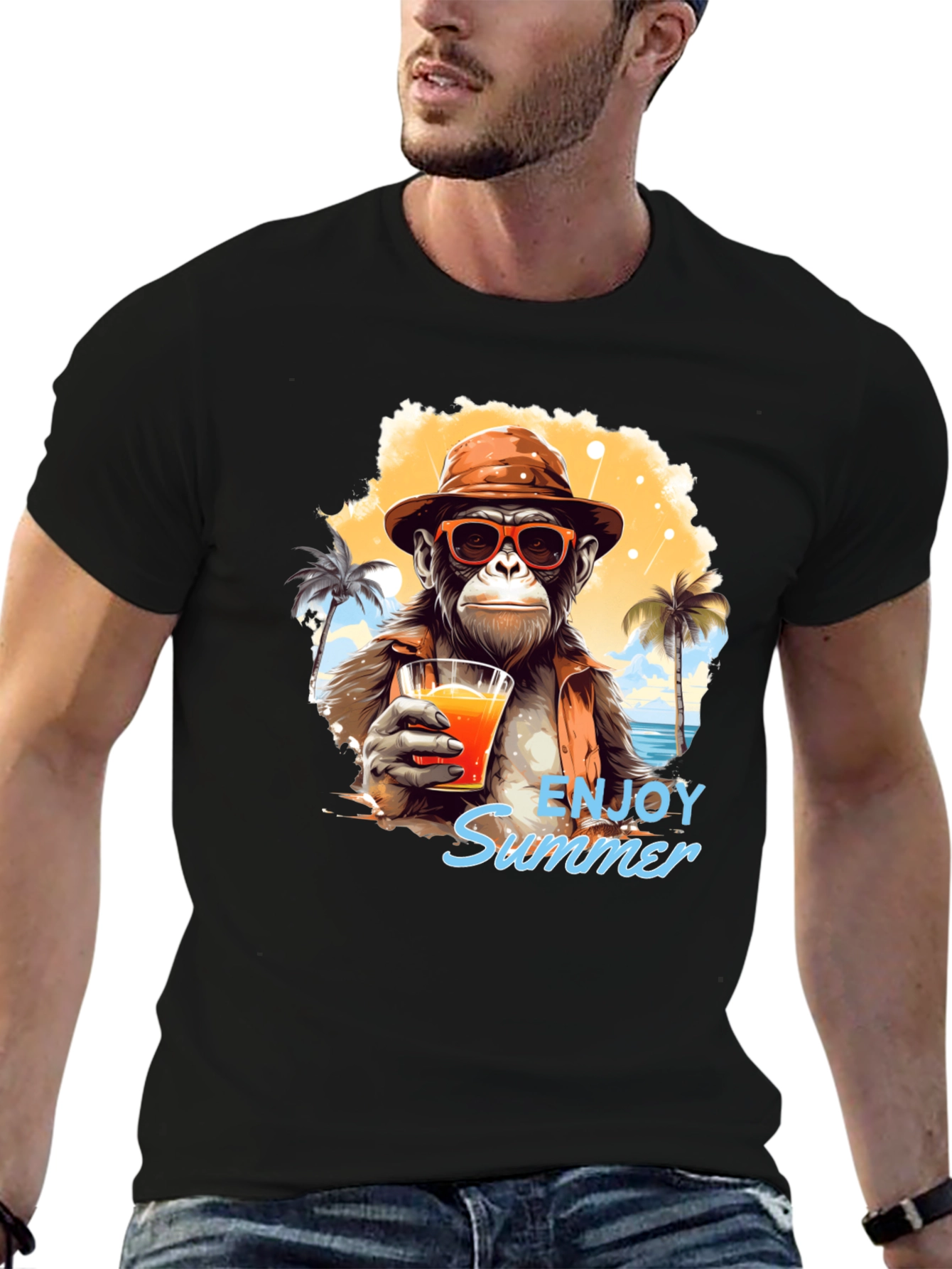 Enjoy Summer Monkey Graphic Tee