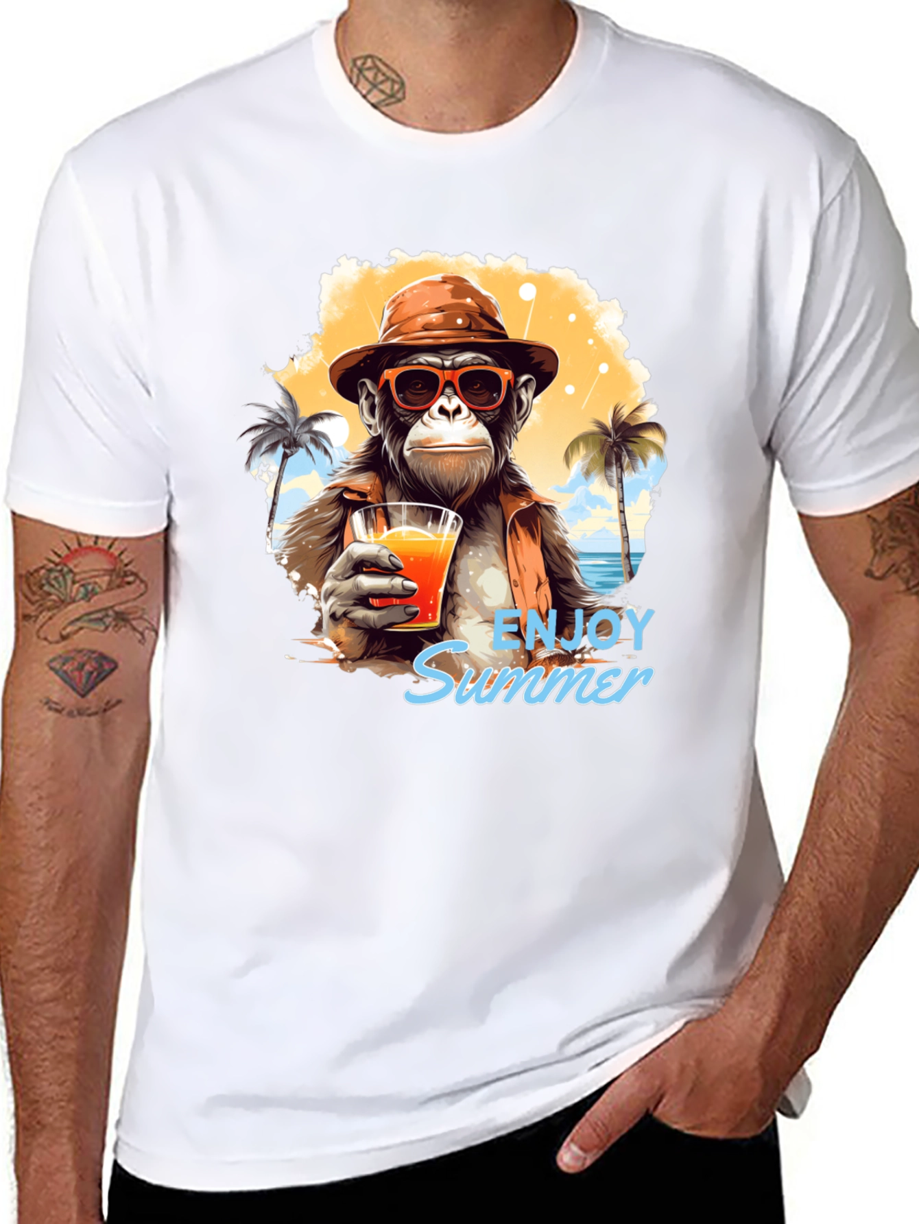 Enjoy Summer Monkey Graphic Tee