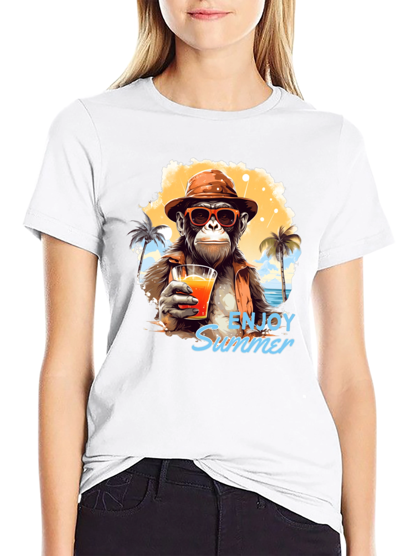 Enjoy Summer Monkey Graphic Tee