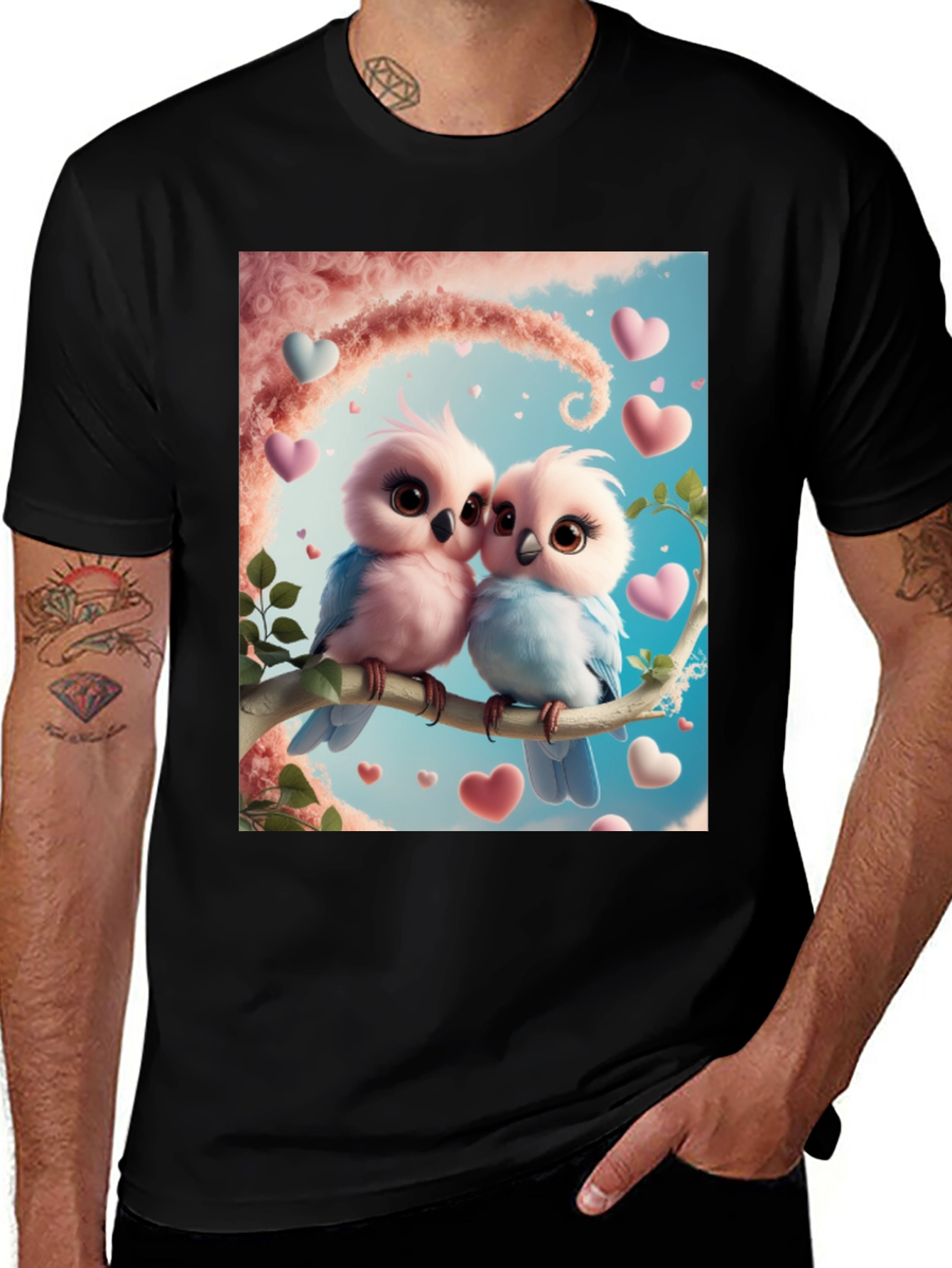 Love Birds Graphic Tee - Cute Couple T-Shirt