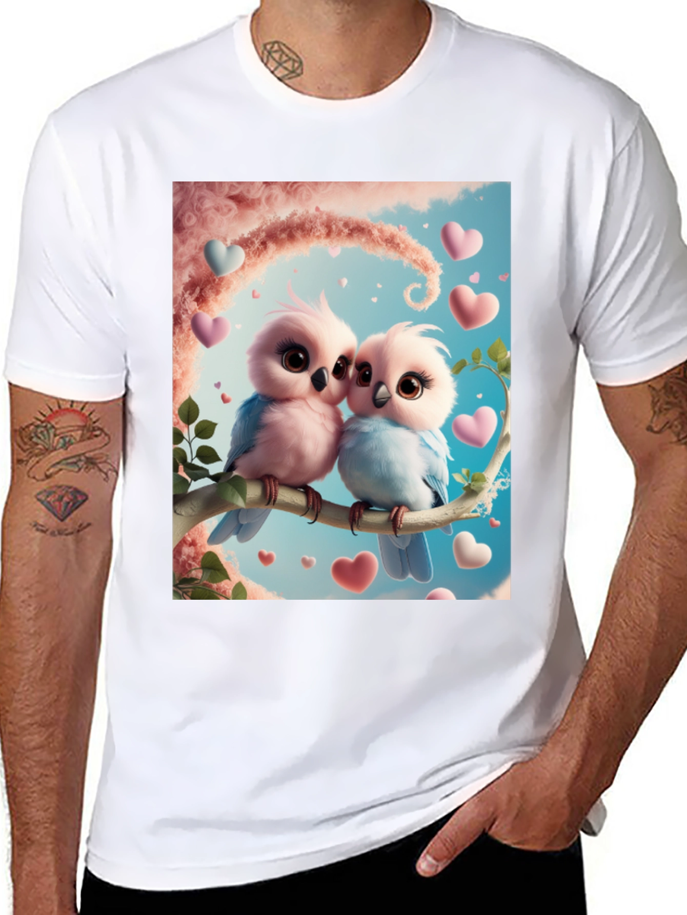 Love Birds Graphic Tee - Cute Couple T-Shirt