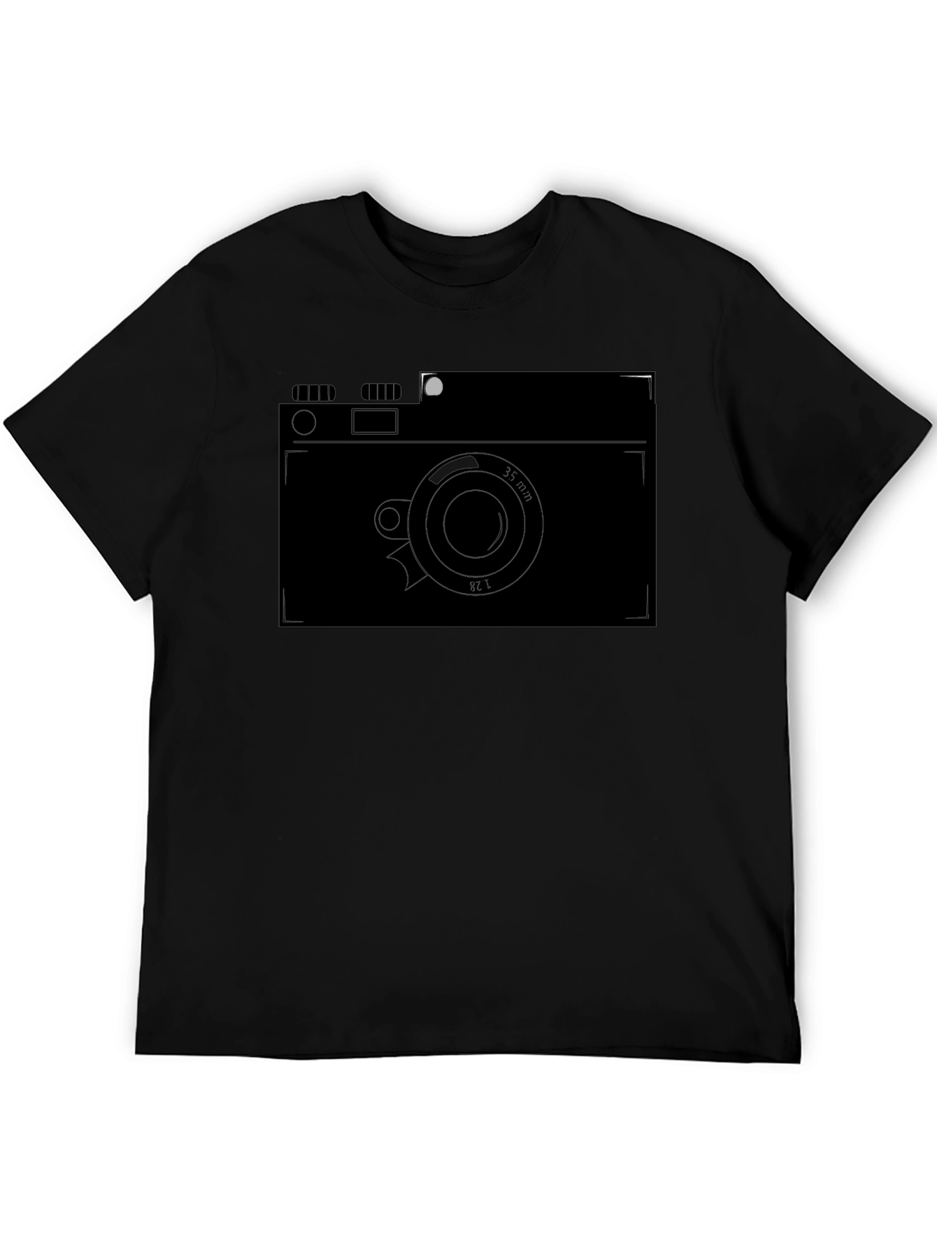 Retro Camera Graphic Tee - Black