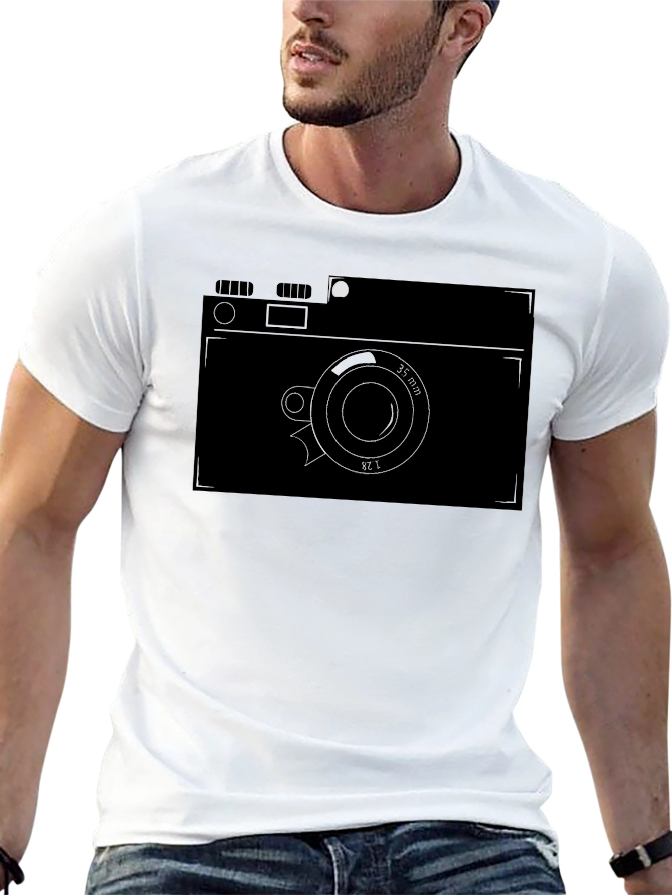 Retro Camera Graphic Tee - Black