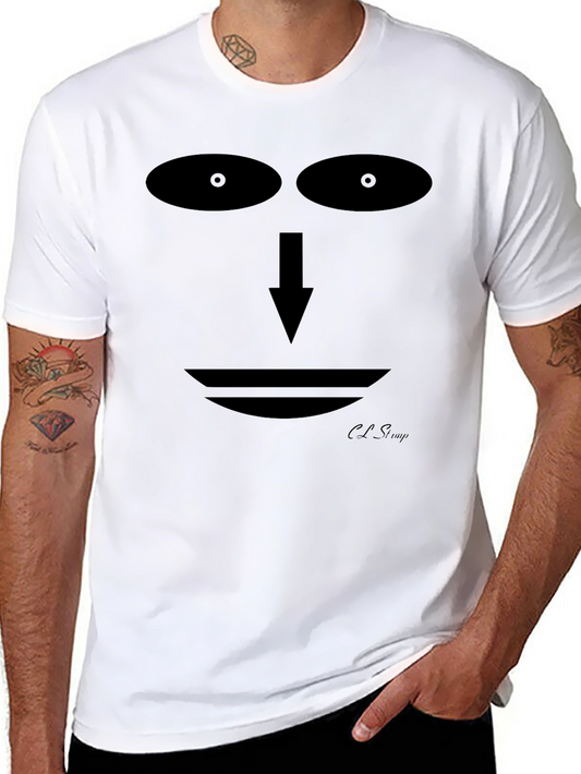 Abstract Face Graphic Black T-Shirt